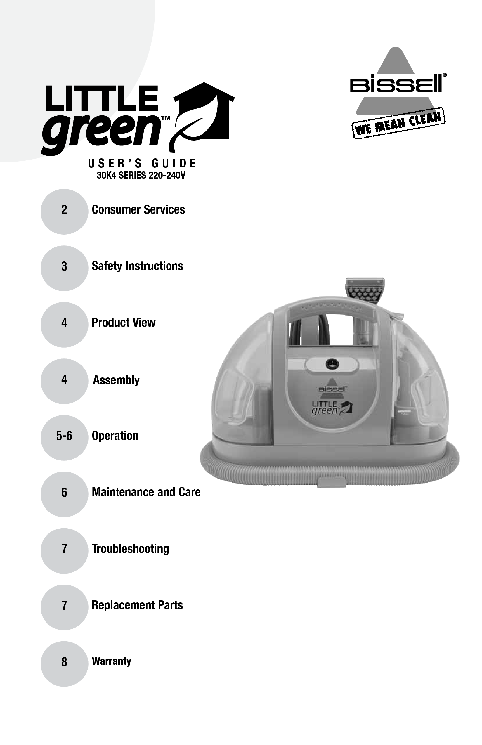 Bisell BISSELL Little Green Portable Carpet Cleaner 30K4E User Manual