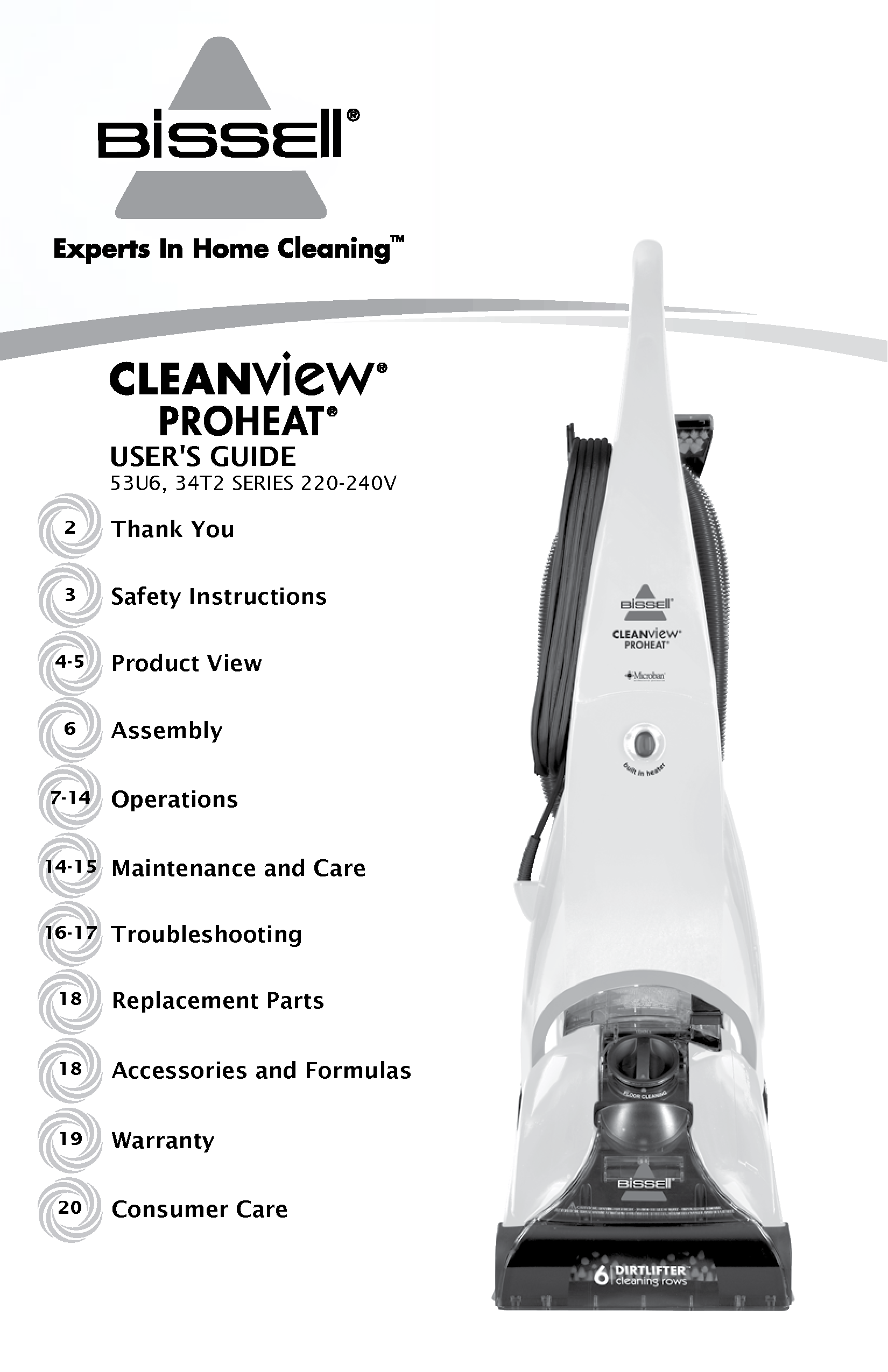 Bisell CleanView PROheat 53U6E User Manual