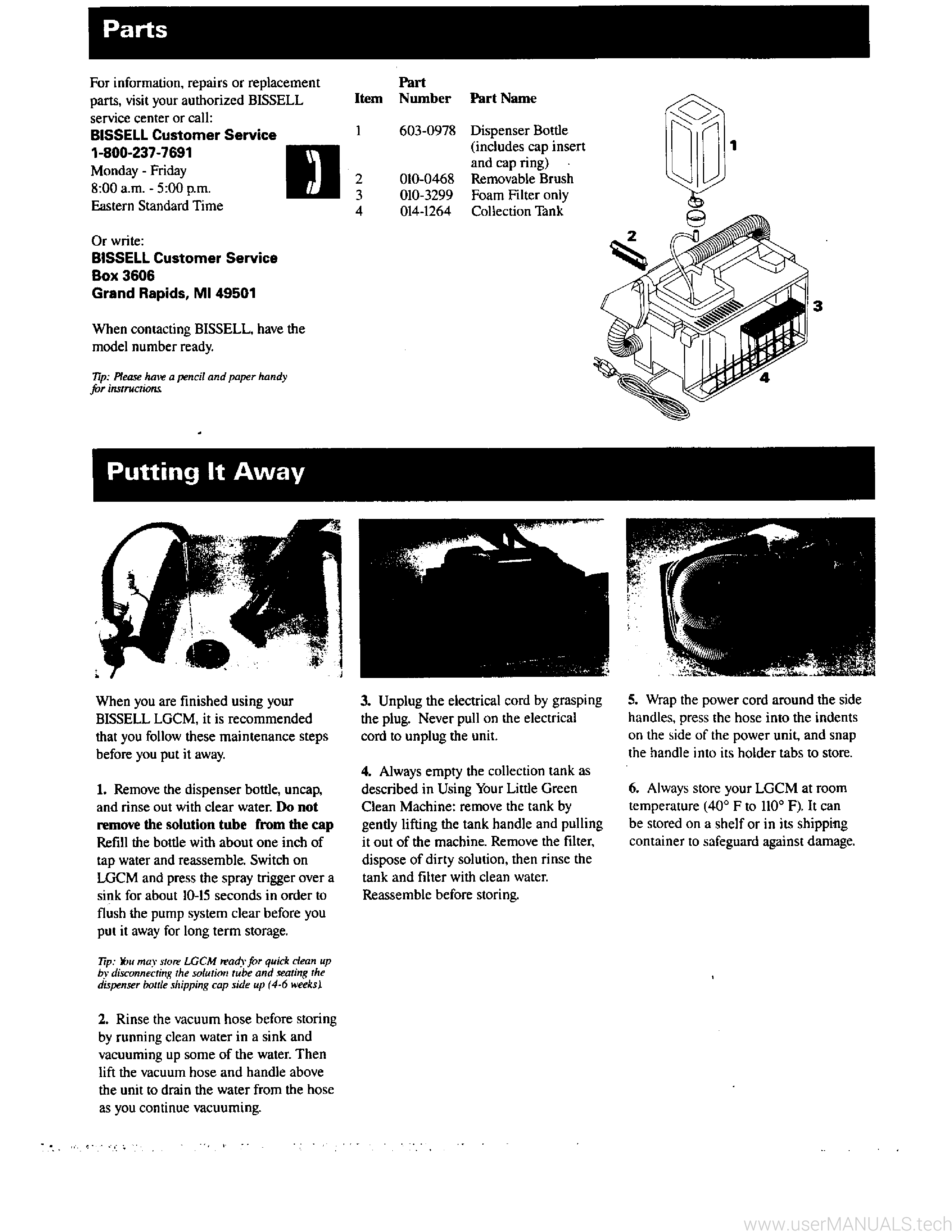 Bissell Model 1551 Manual