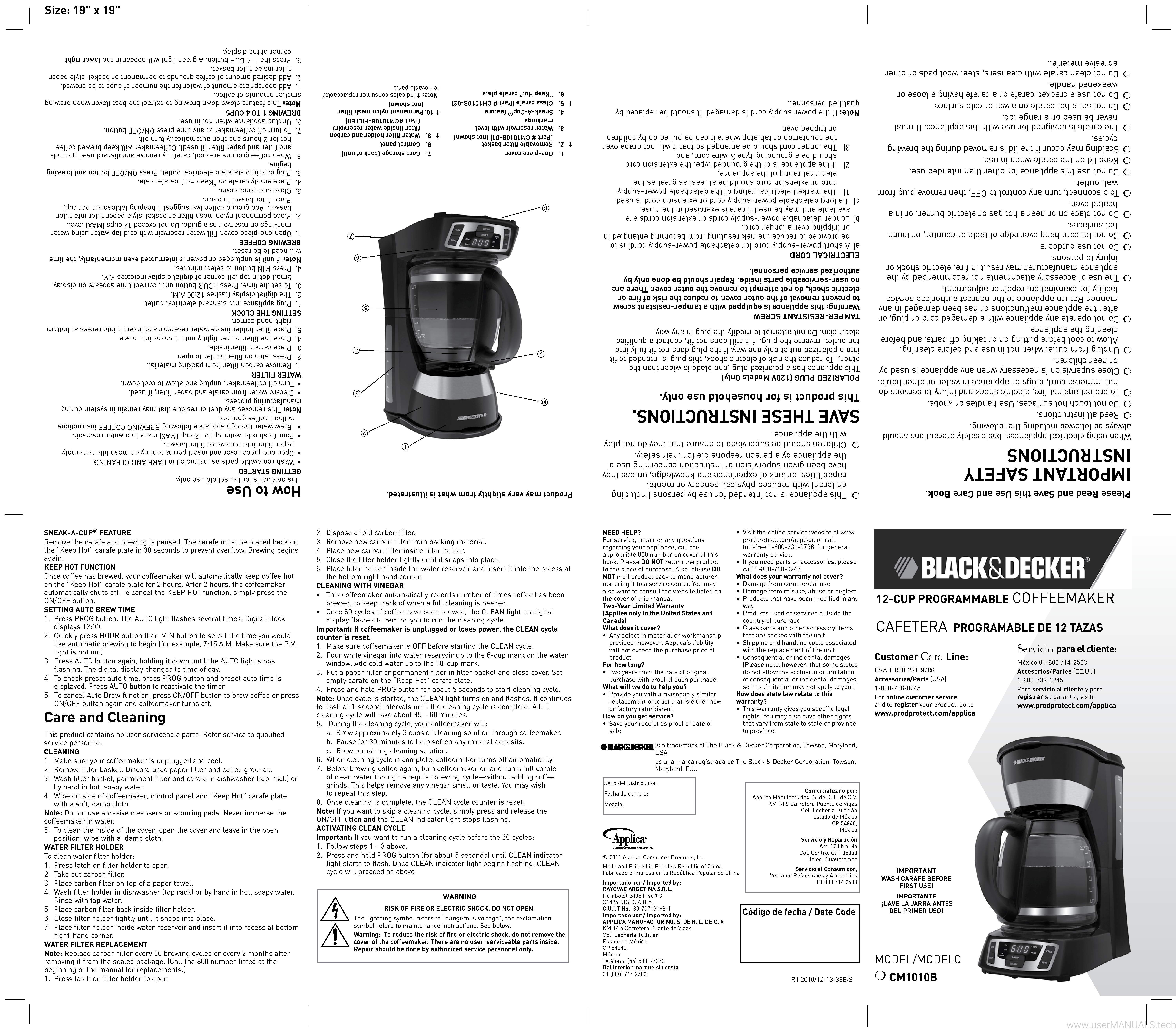 Black And Decker 12 Cup Programmable Coffee Maker Manual