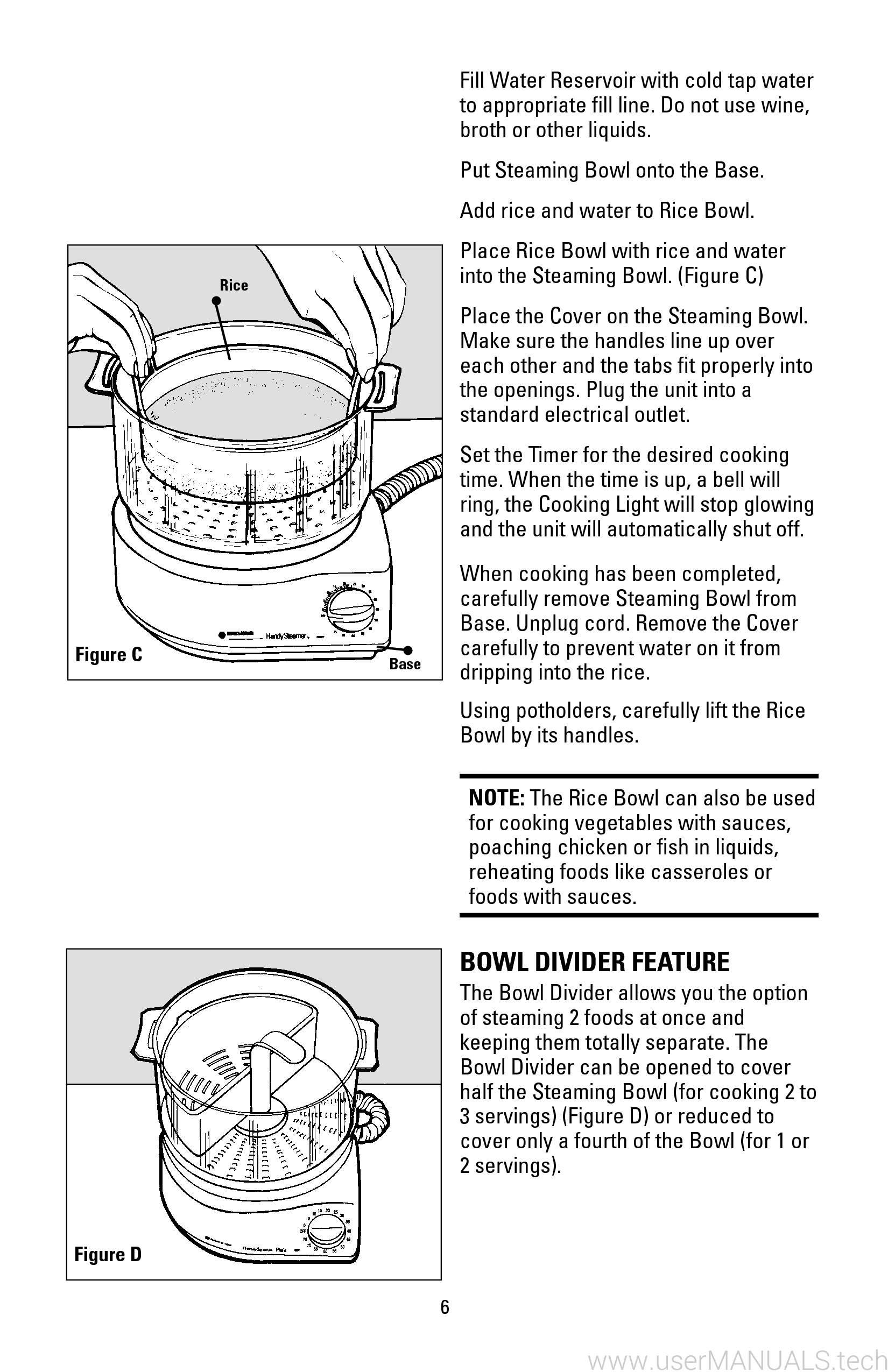 Black and Decker Handy Steamer Plus FoodRice HS90 User Manual
