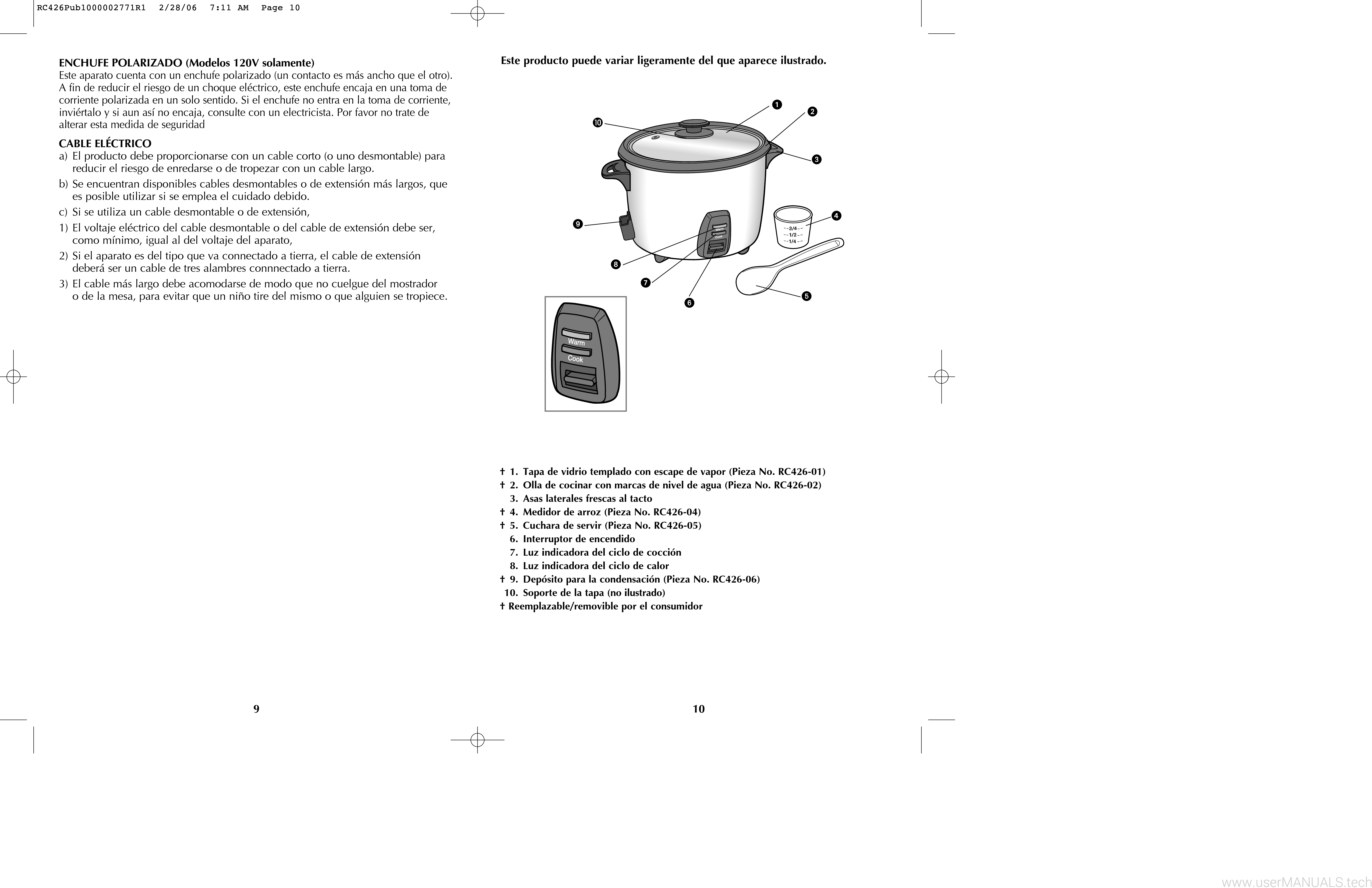 Black and Decker 16Cup Rice Cooker RC426 User Manual