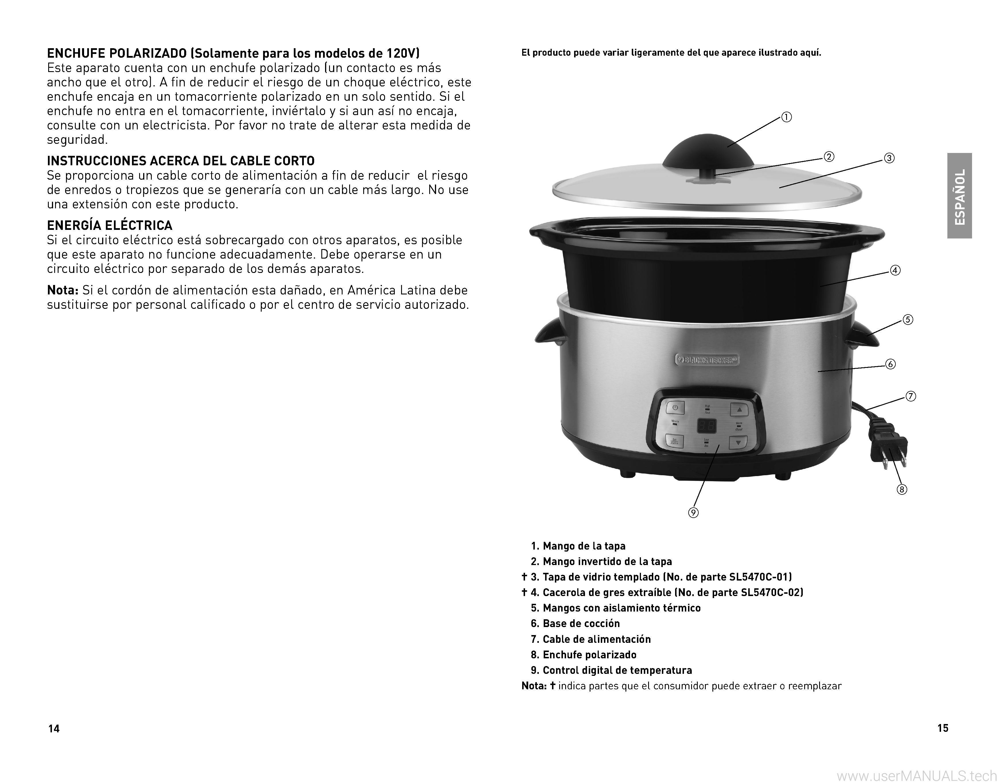 Black and Decker Slow Cooker SL6470SKT User Manual