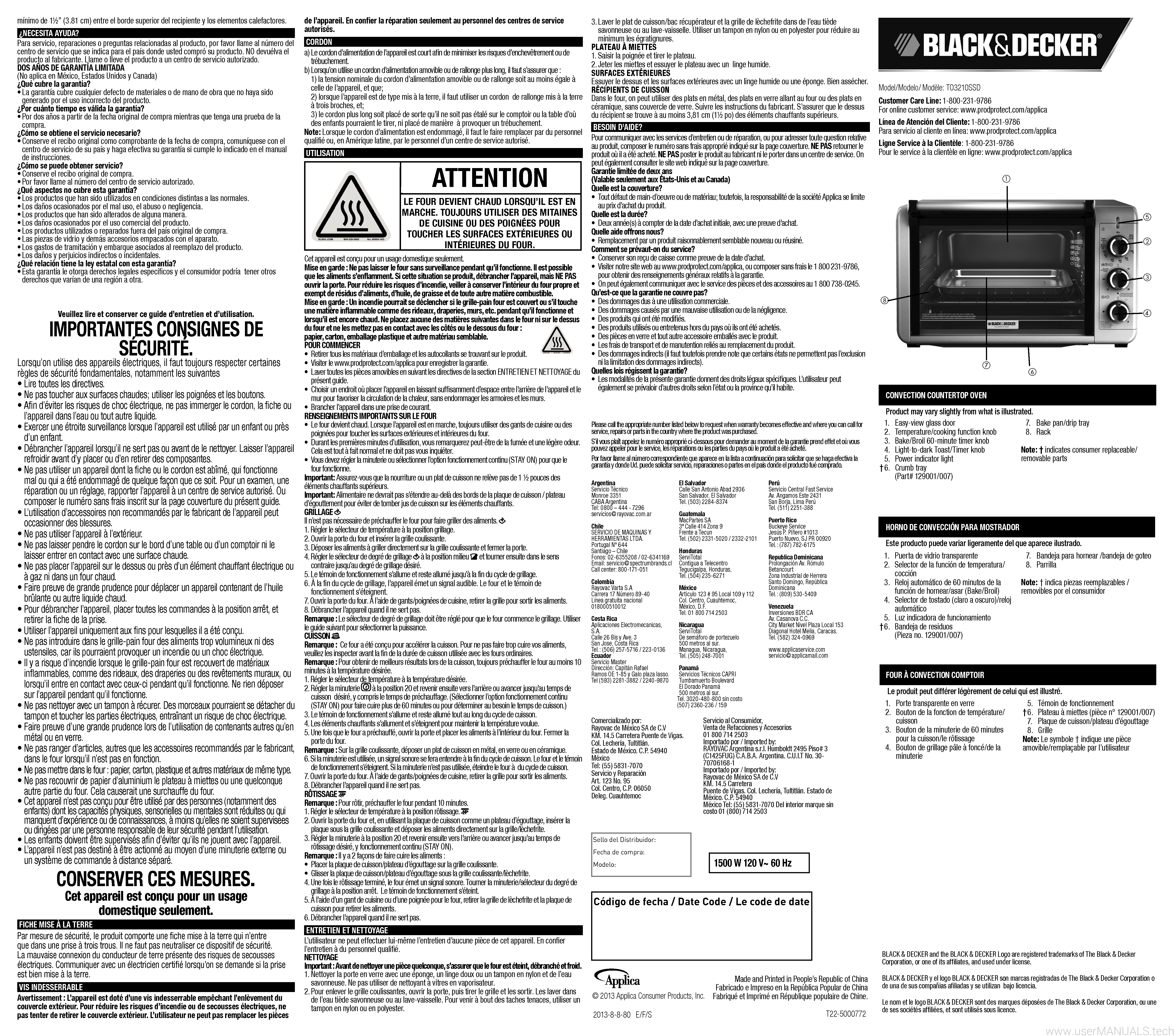 Black And Decker TO3210SSD User Manual