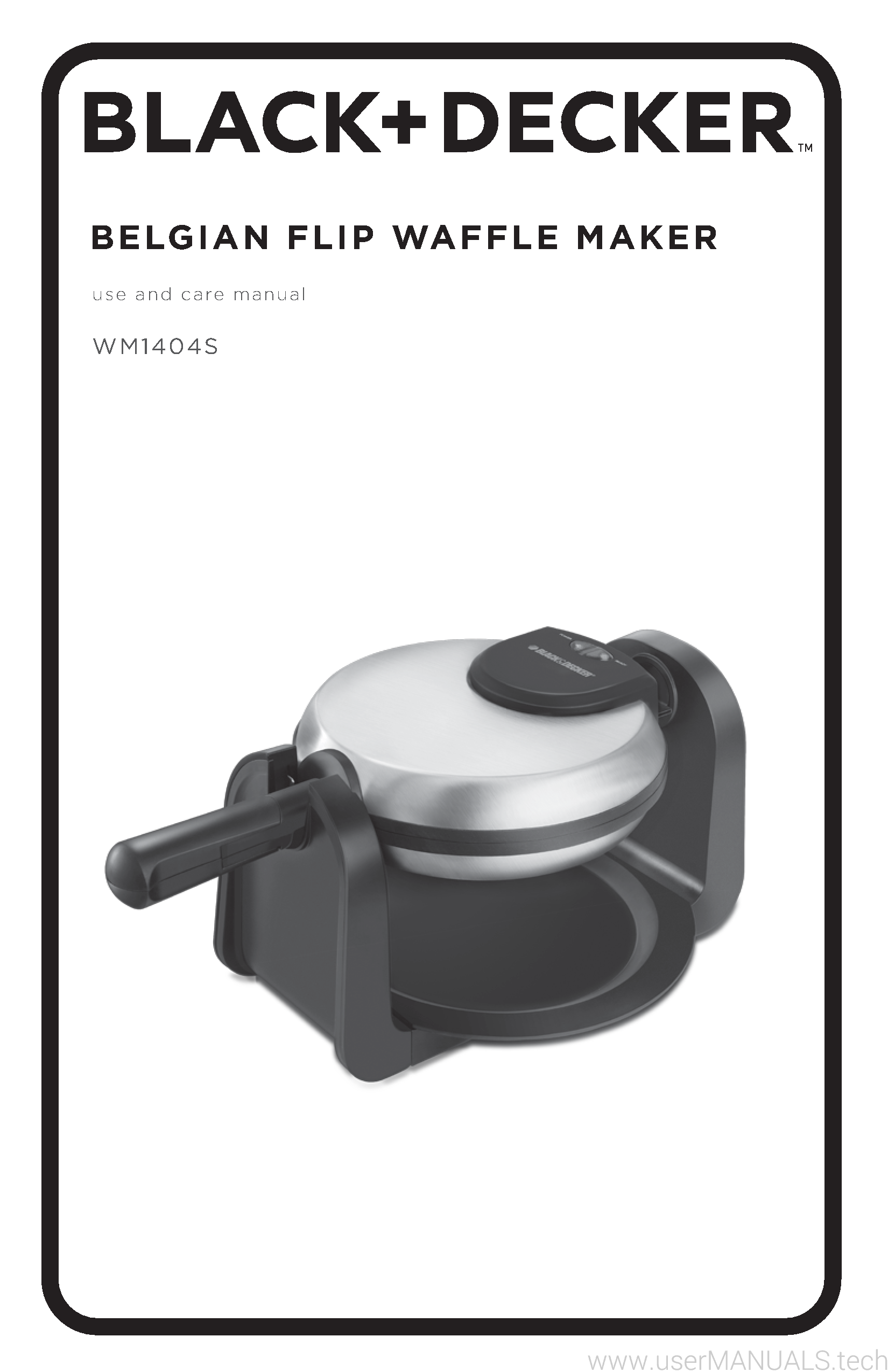 Black and Decker Waffle Maker WM1404S User Manual