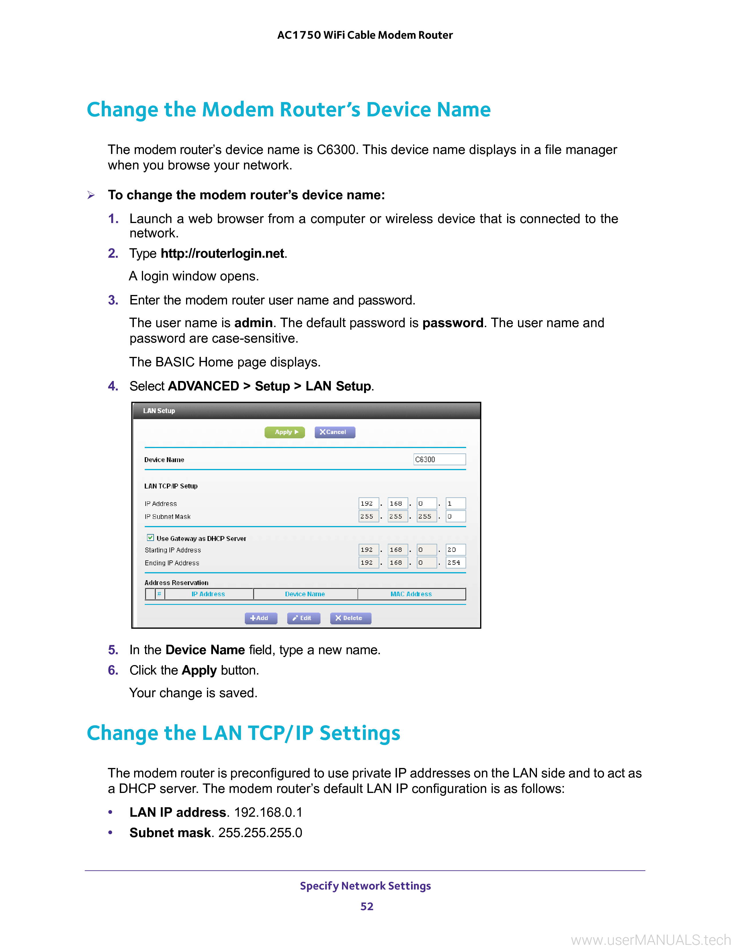 Netgear C6300 Ac1750 Wifi Cable Modem Router User Manual, Page 6