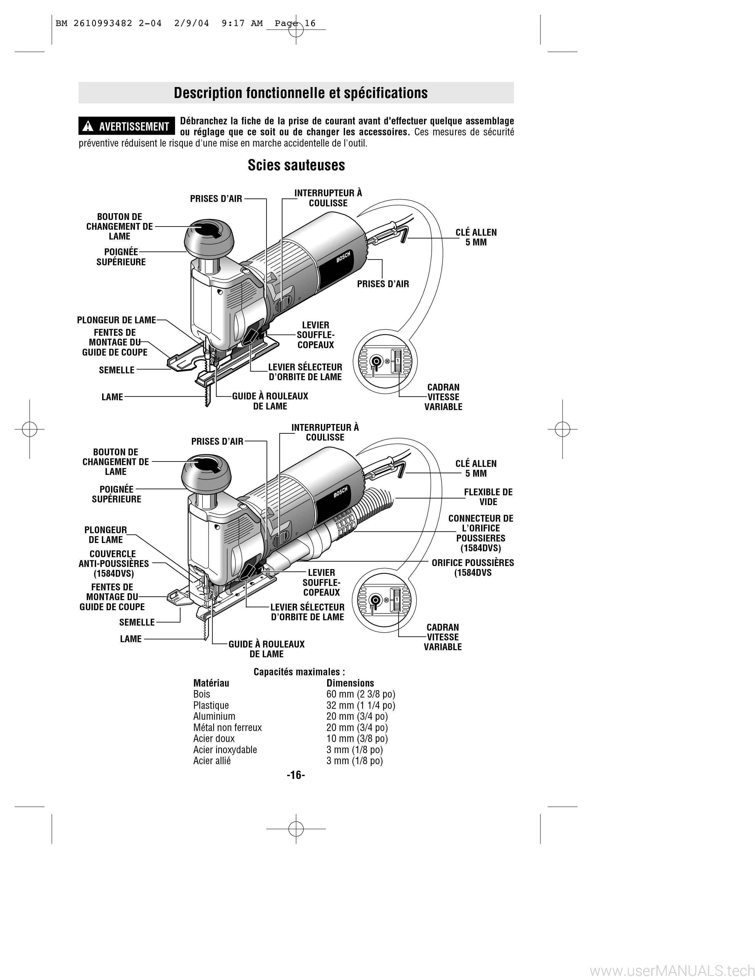 Bosh 1582 Vs User Manual, Page: 2