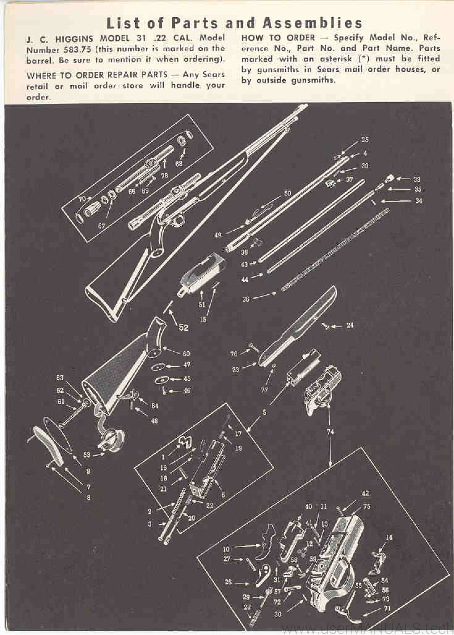 J.C. Higgins Model 31 Instructions