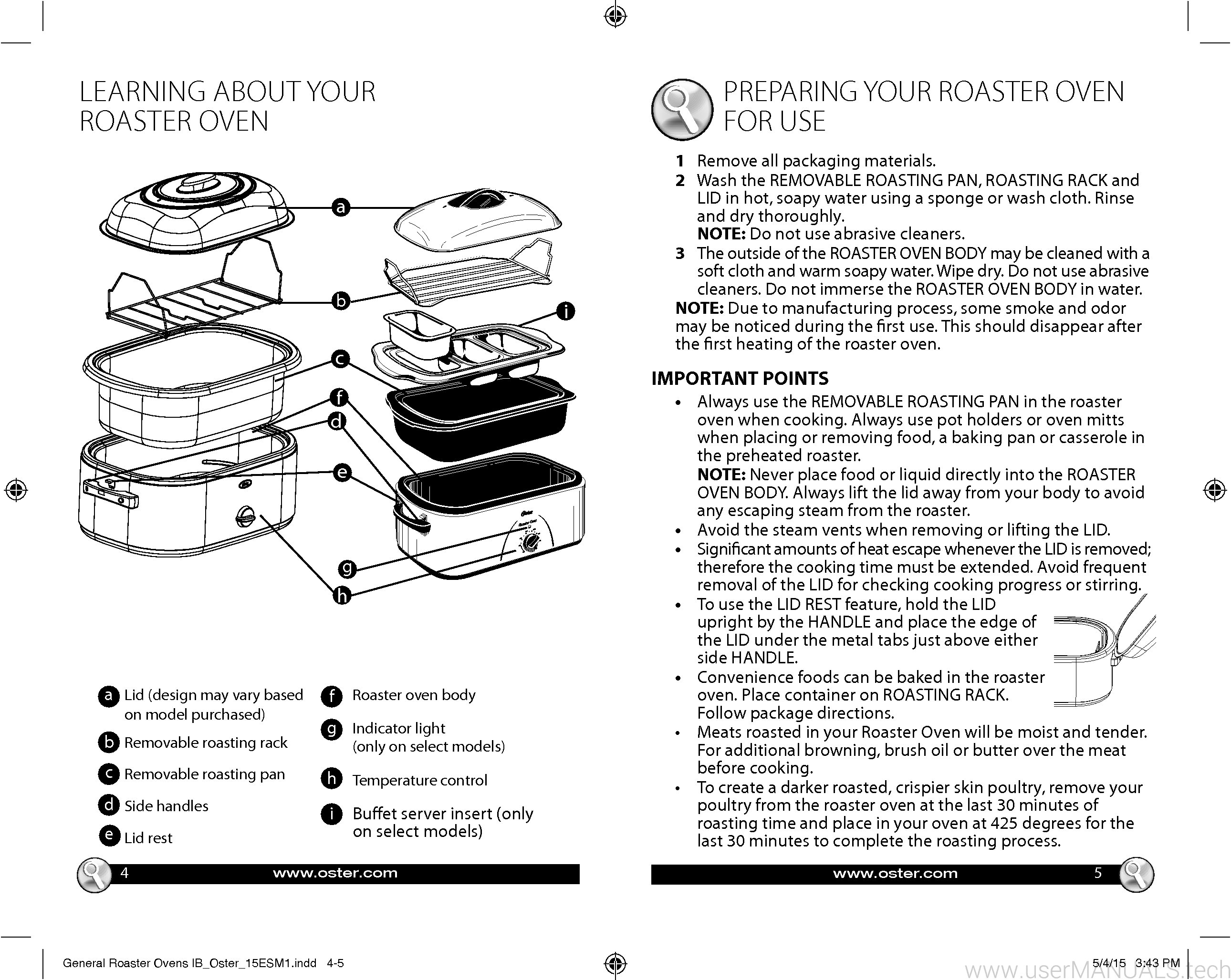 Manual For Oster Roaster Oven