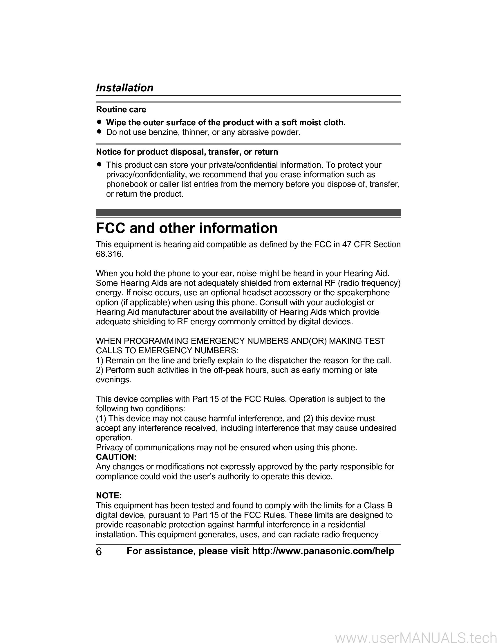 Panasonic Additional Digital Cordless Handset Kxtgda20 Installation Manual