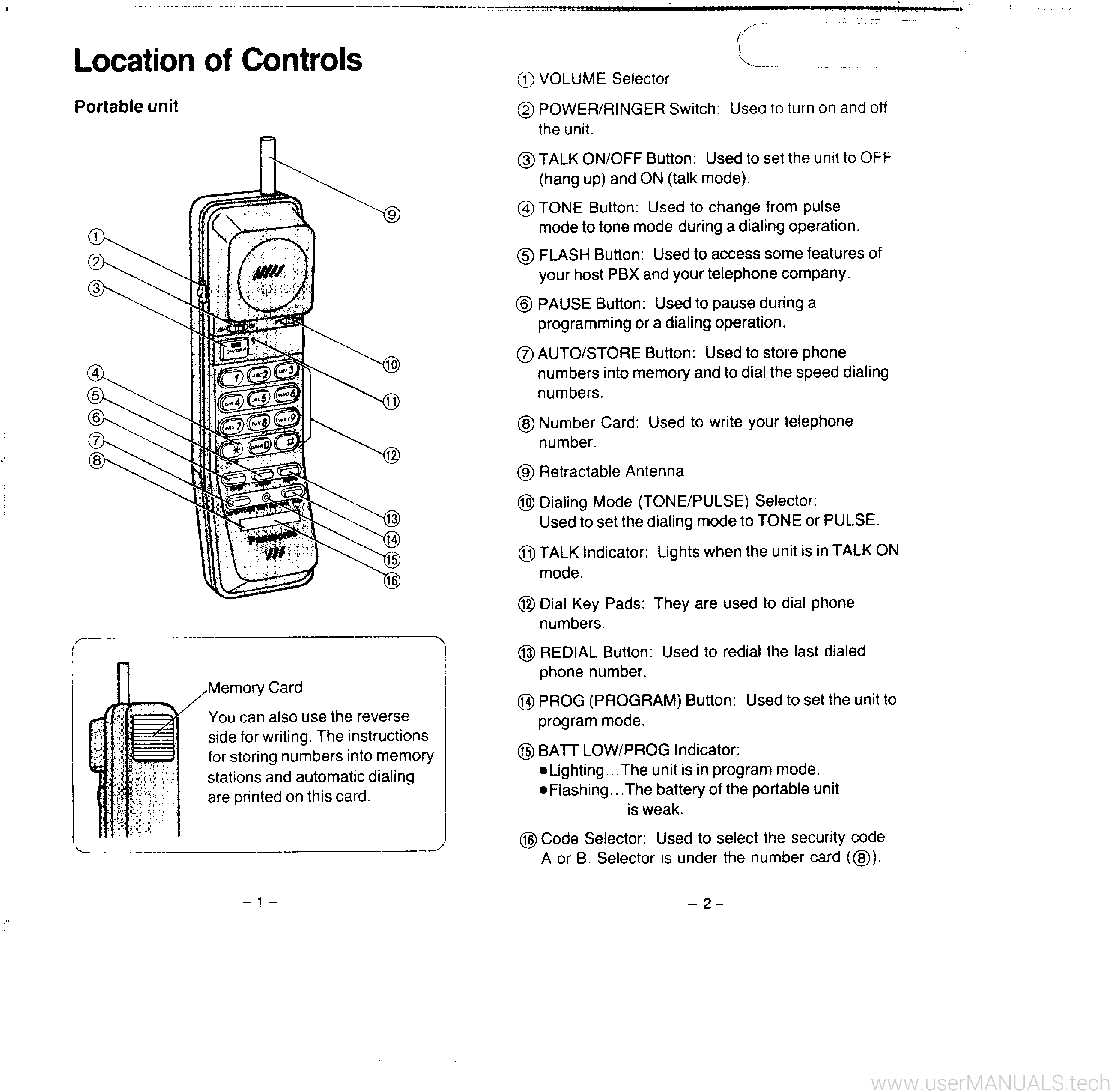 Panasonic Kx T3620 Operating Instructions Manual