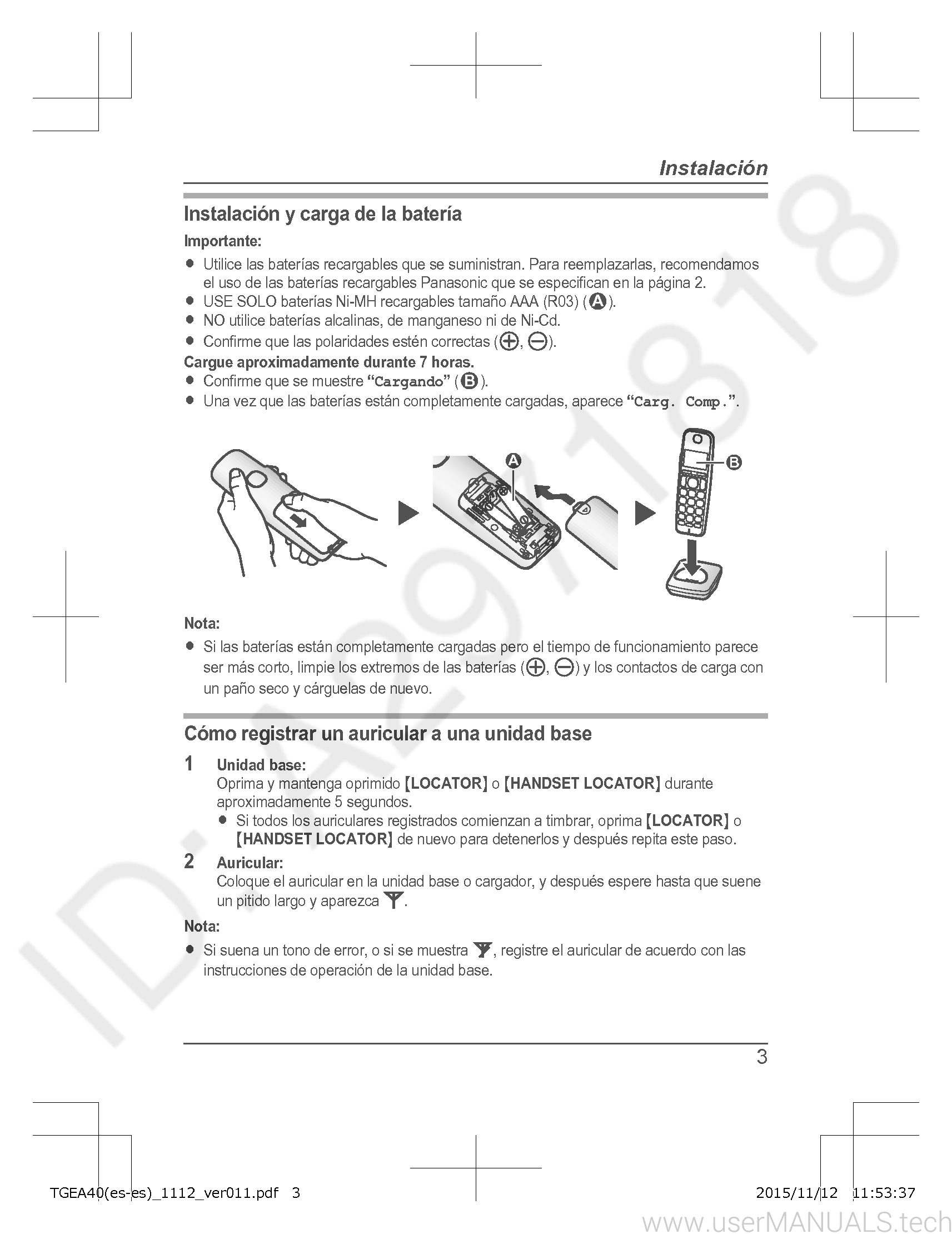 Panasonic Kx Tgea40 Installation Manual, Page: 2