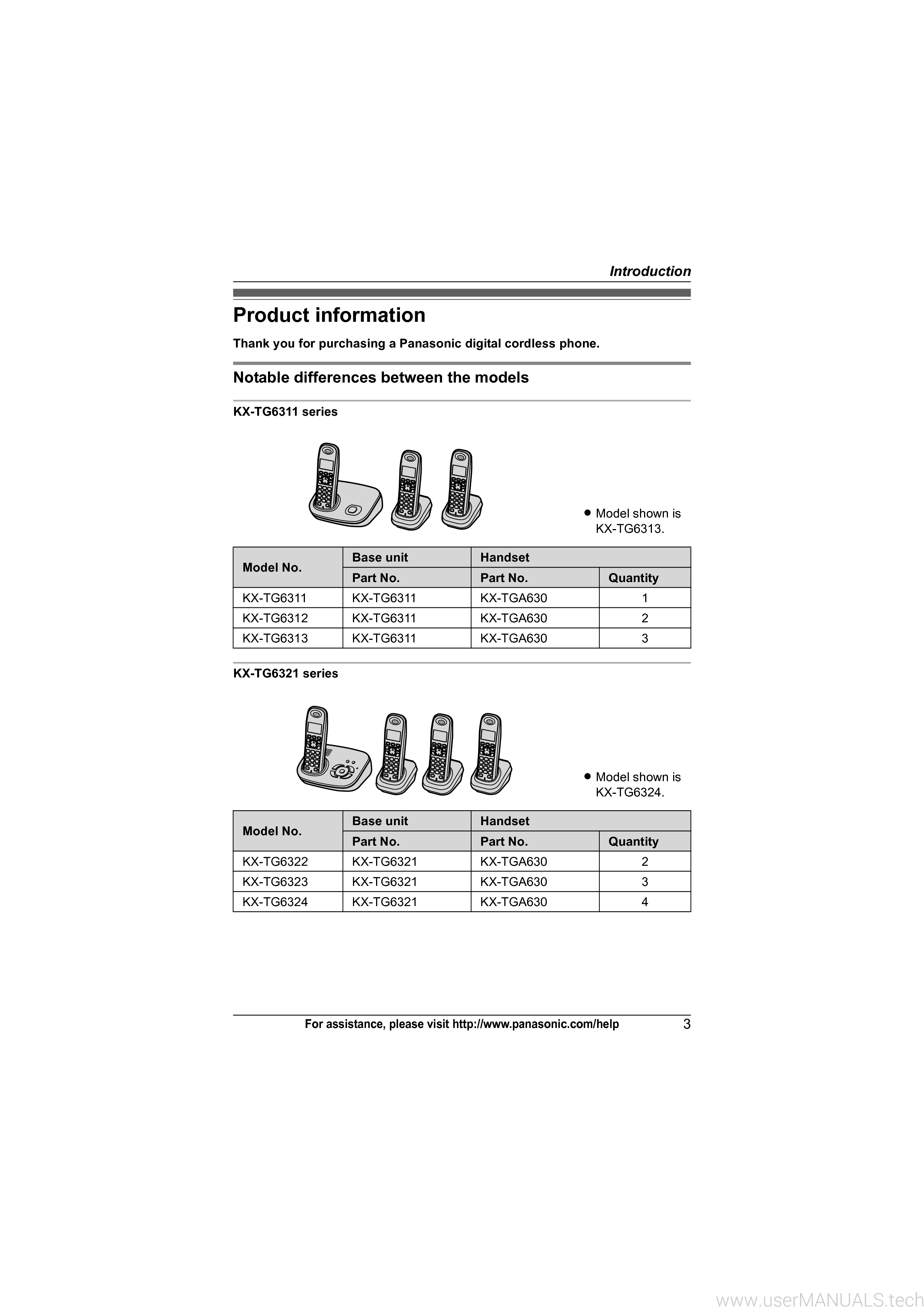 Panasonic Kx Tg6311 Operating Instructions Manual