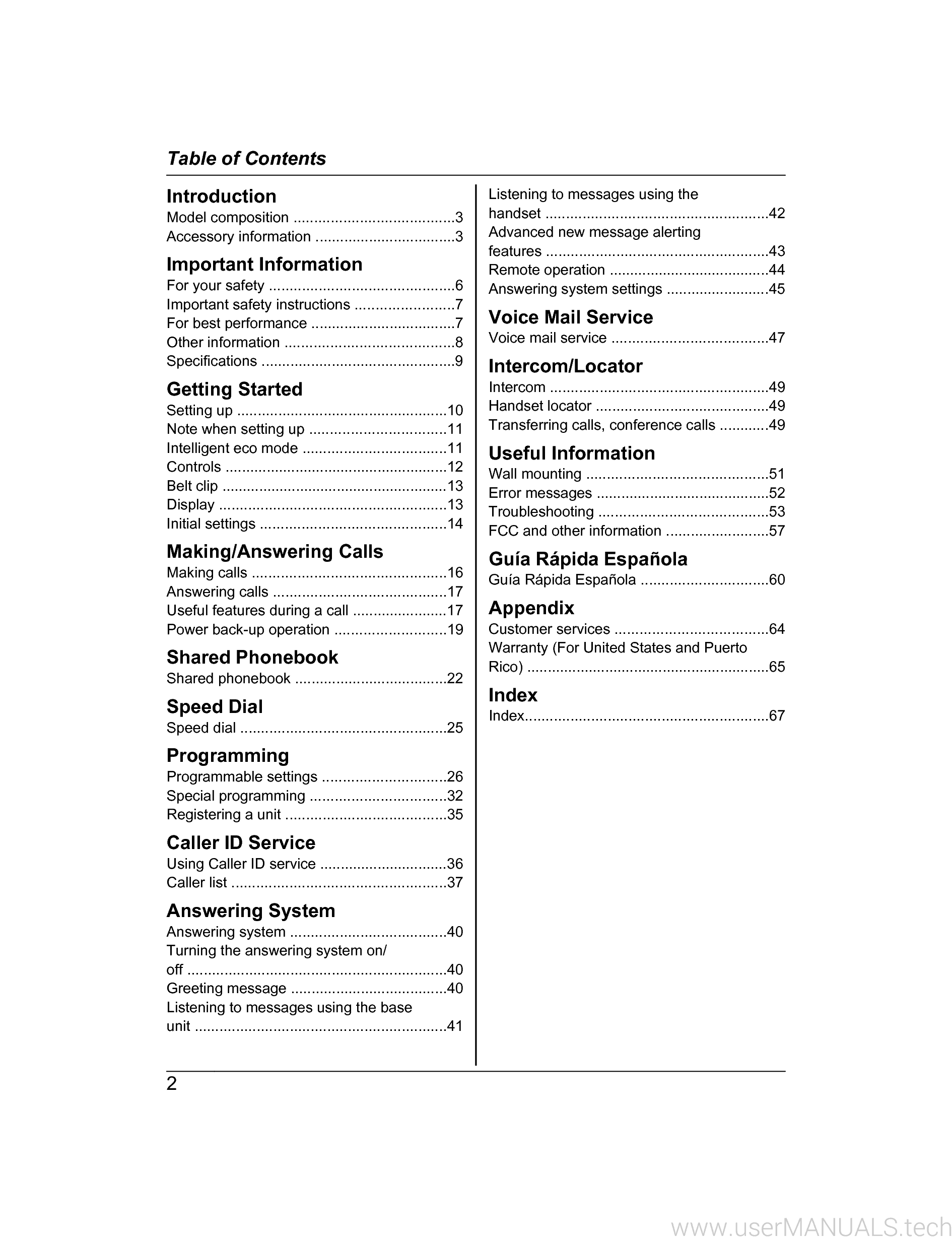 Panasonic Kx Tg6841 Operating Instructions Manual