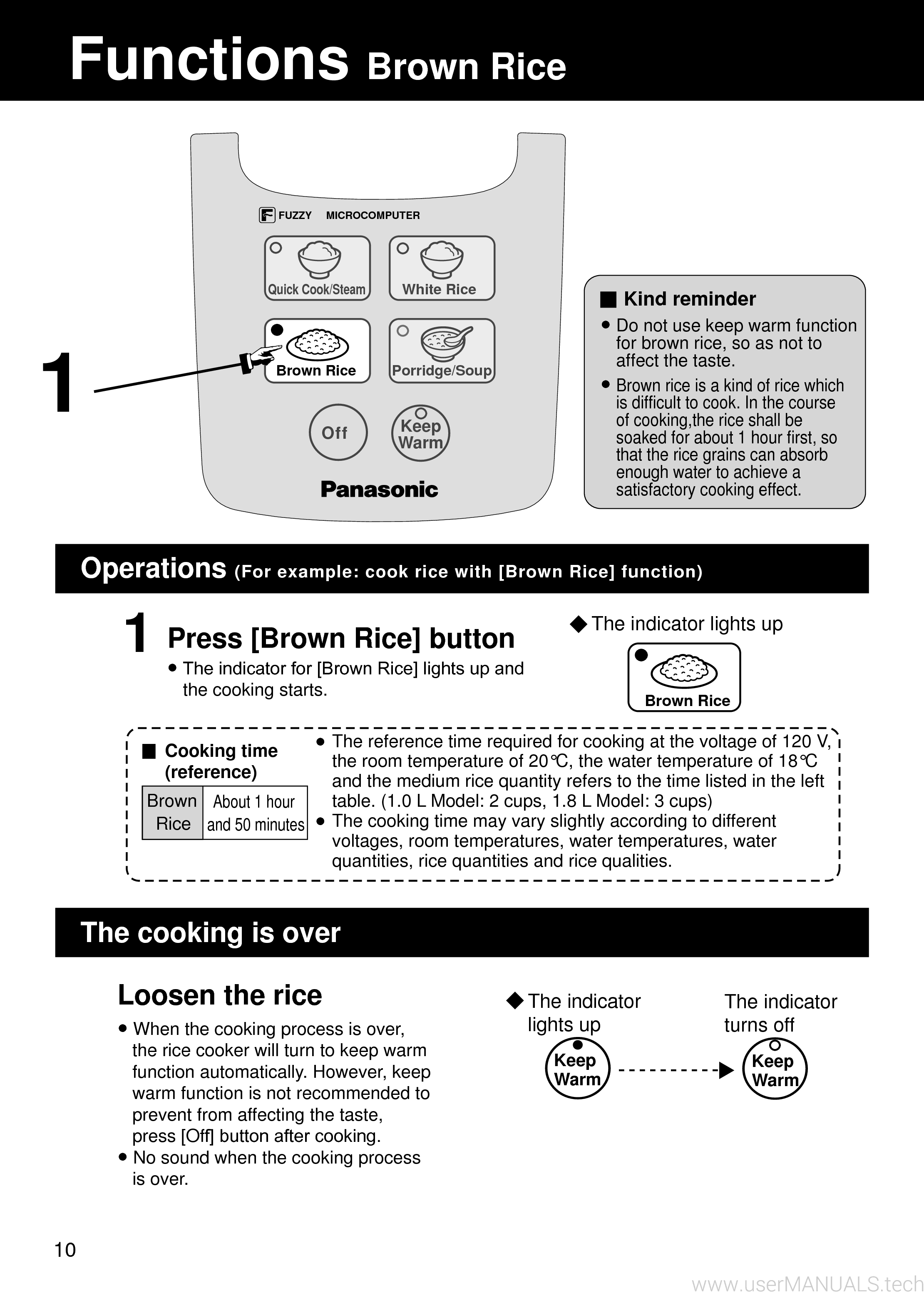 Panasonic Rice Cooker Sr Df101 Operating Instructions