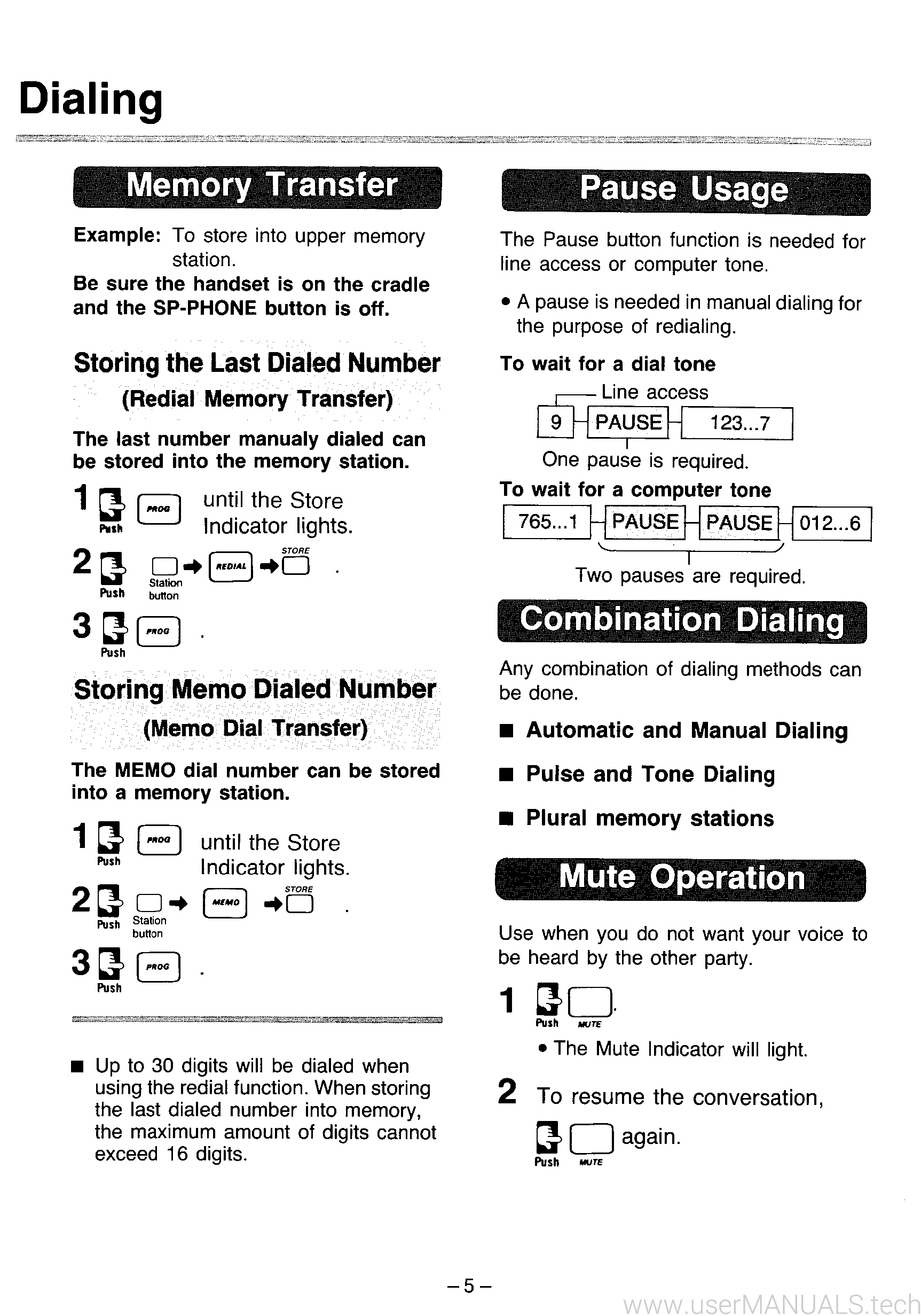 Panasonic Kx T2355 Integrated Telephone System Operating Instructions