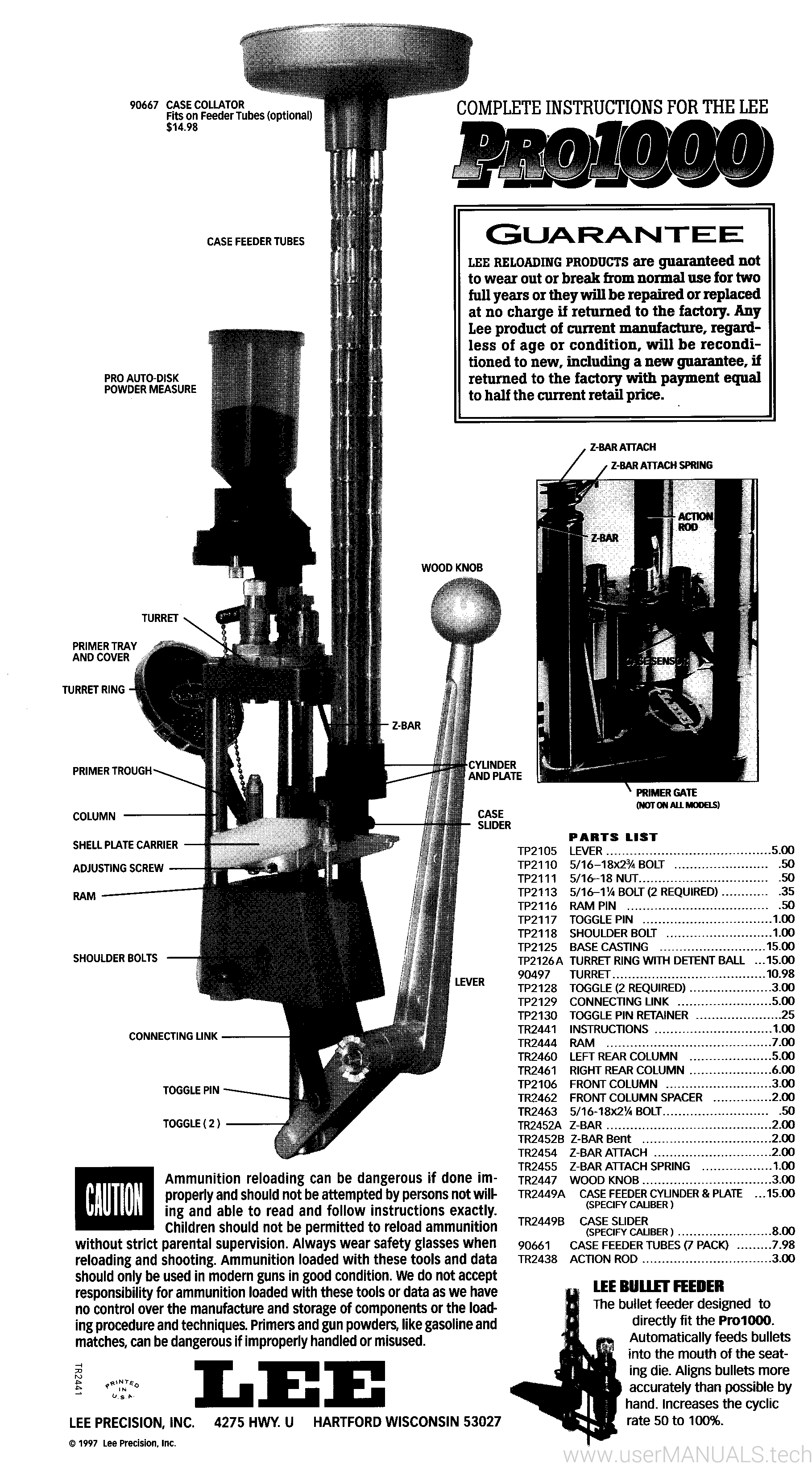 Lee Pro1000 Instructions