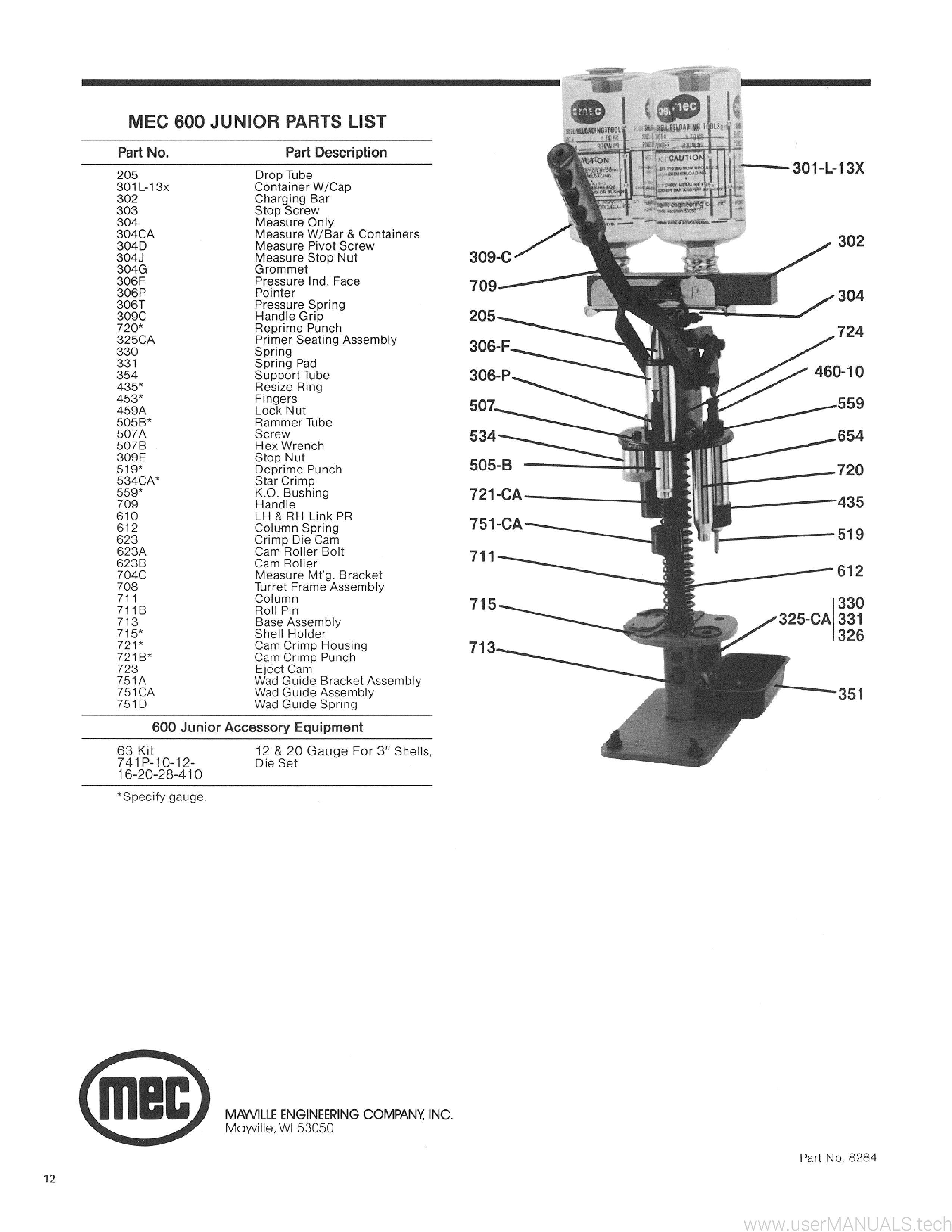 Mec 600 Jr Parts Diagram