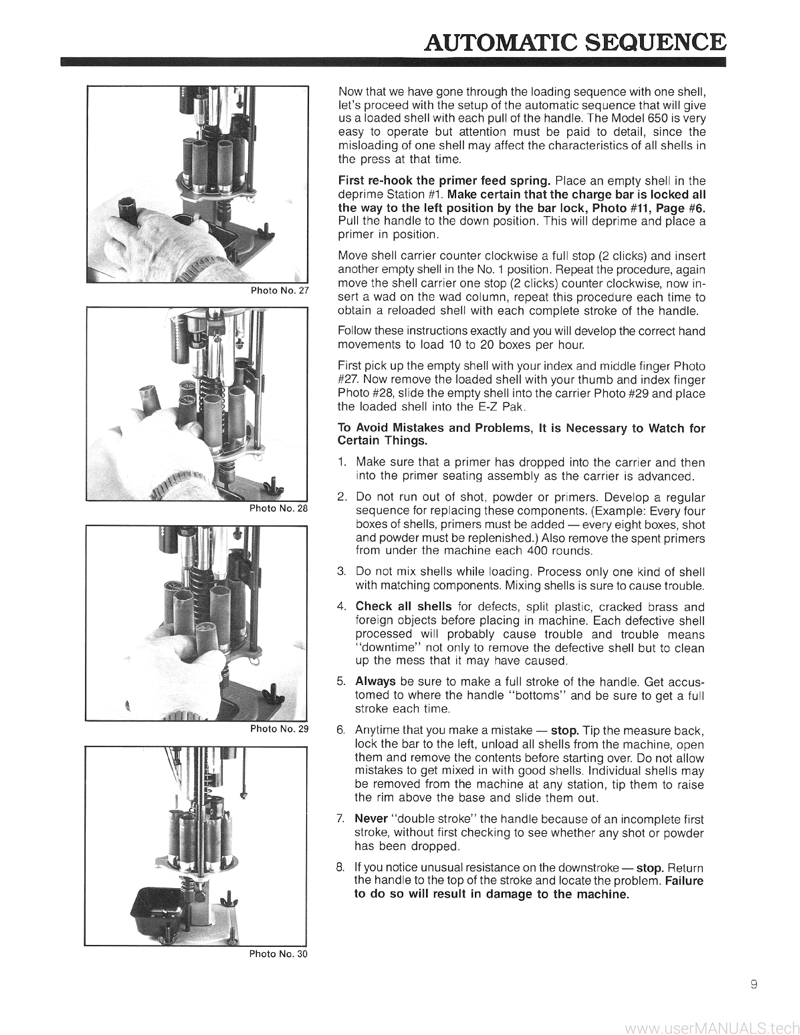 Mec Reloader 650 Instructions Manual