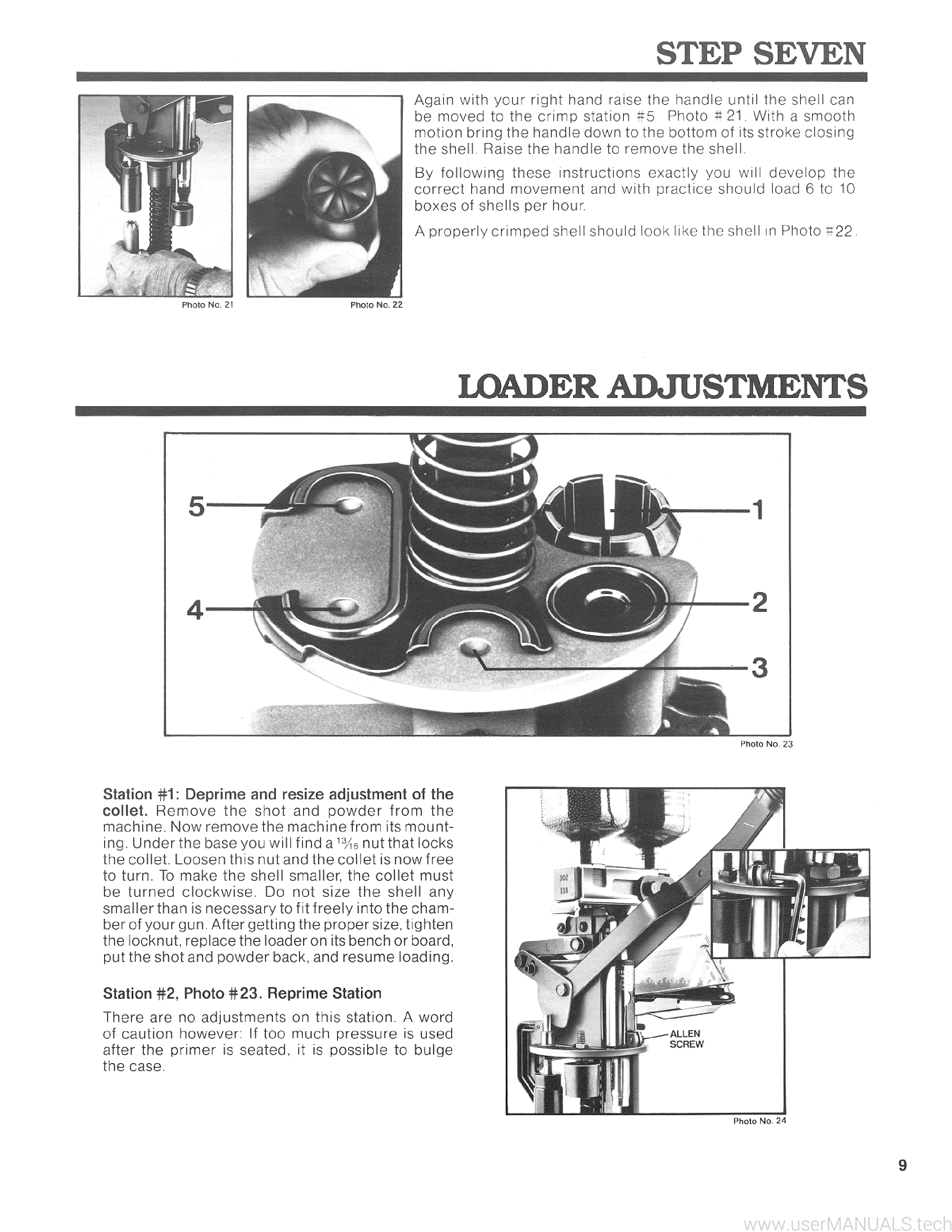 Mec Sizemaster Instructions Manual