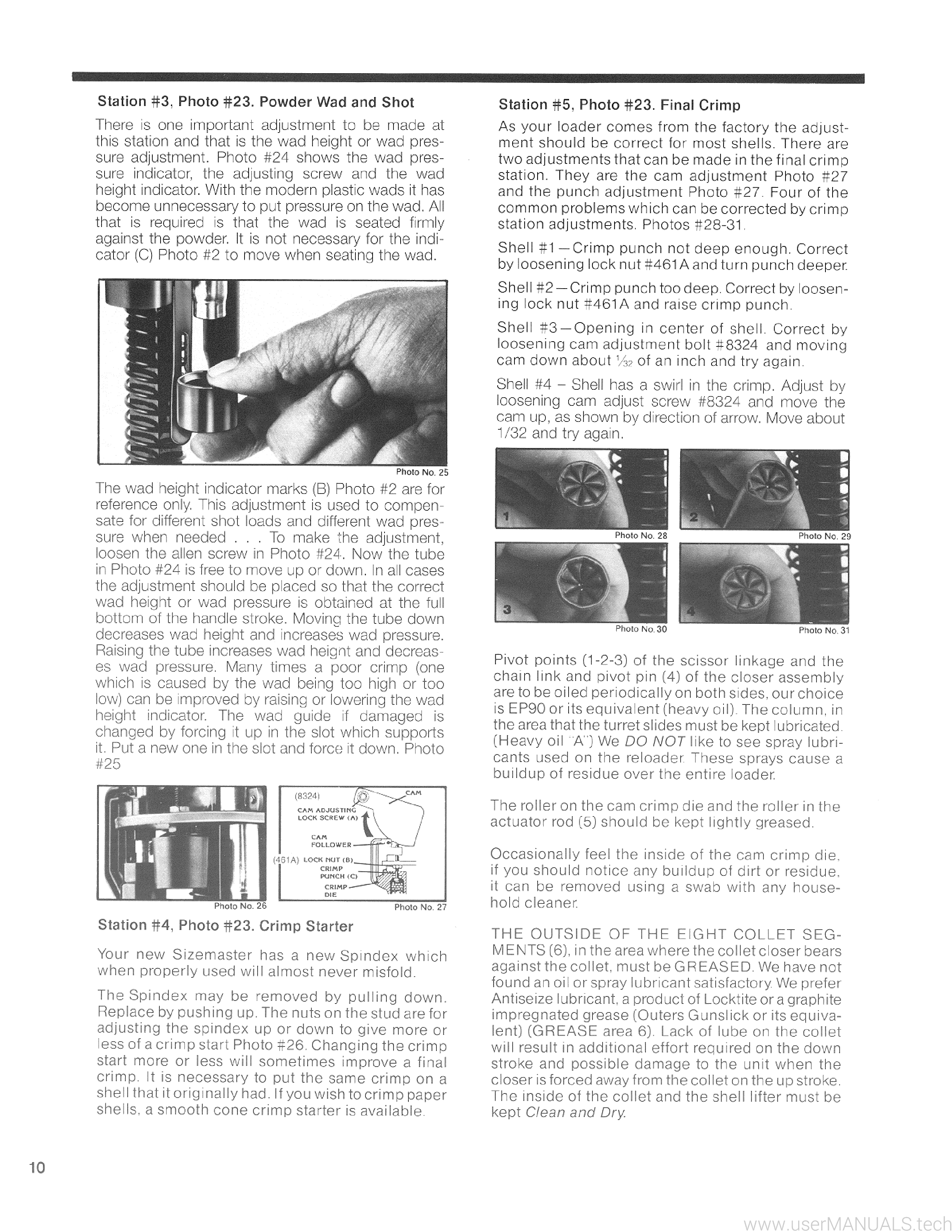 Mec Sizemaster Instructions Manual