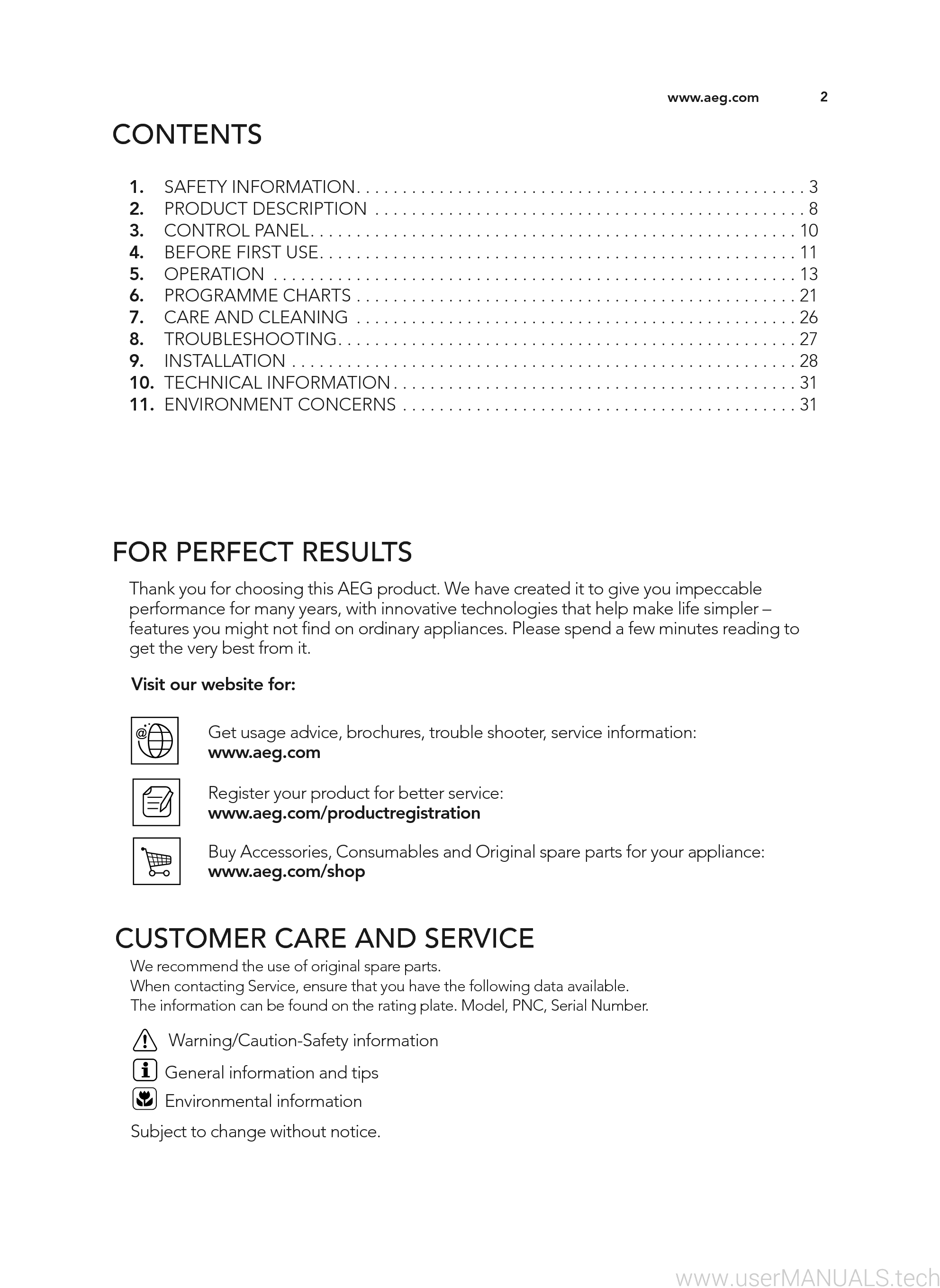 AEG Mc2664e-m User Manual