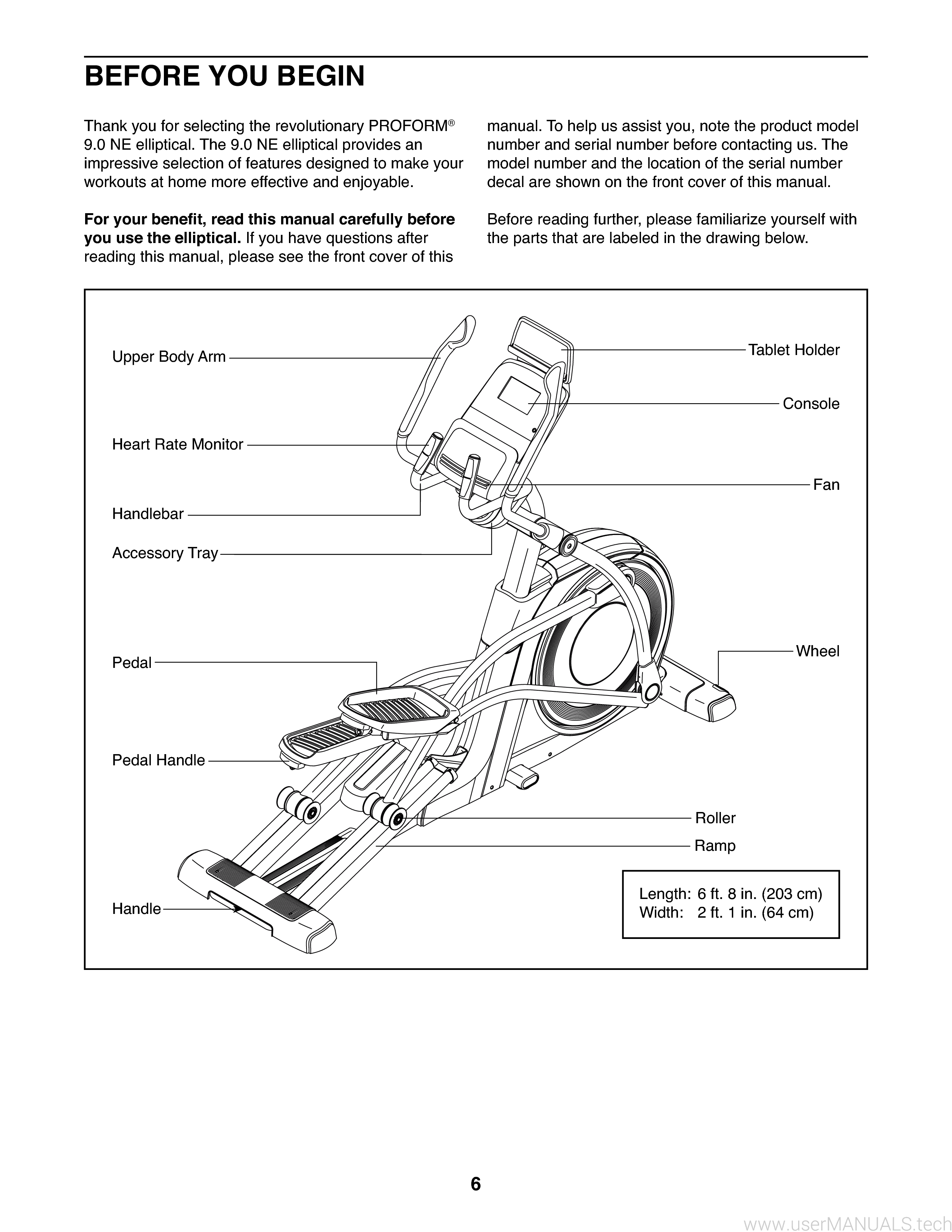 ProForm 9.0 Ne Elliptical Owners Manual
