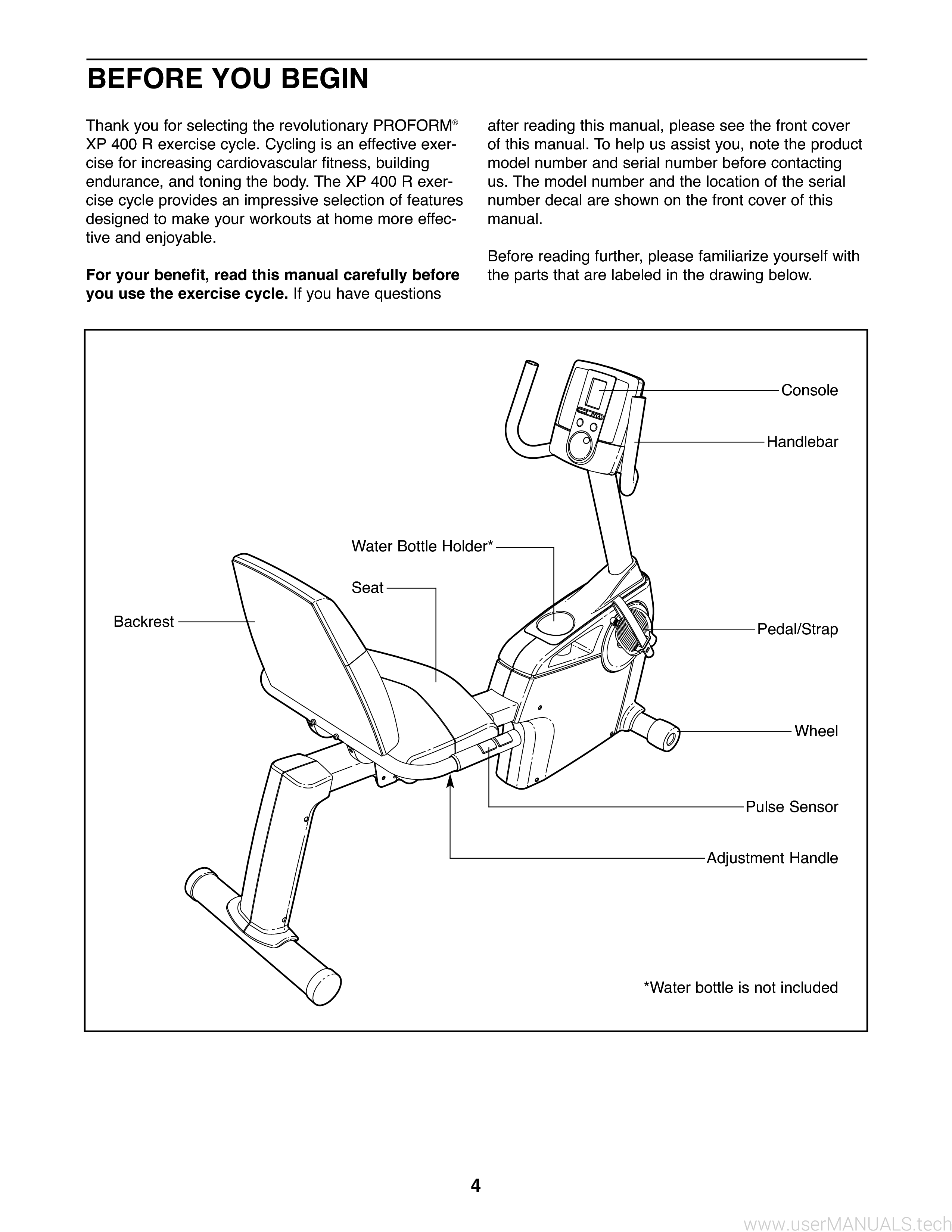 ProForm Xp 400 R Manual