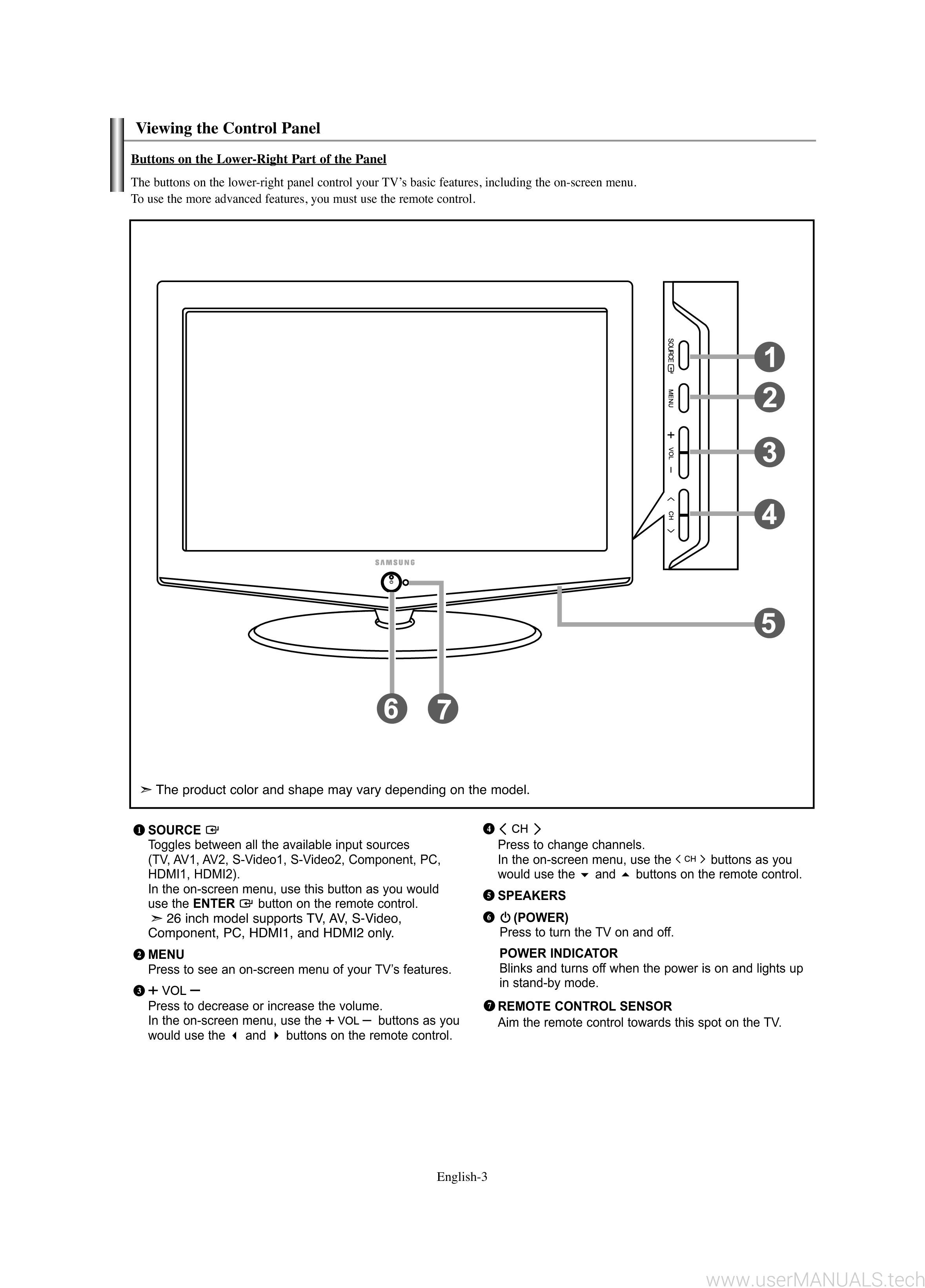 Samsung LN-S2651D TFT-LCD TELEVISION User Manual