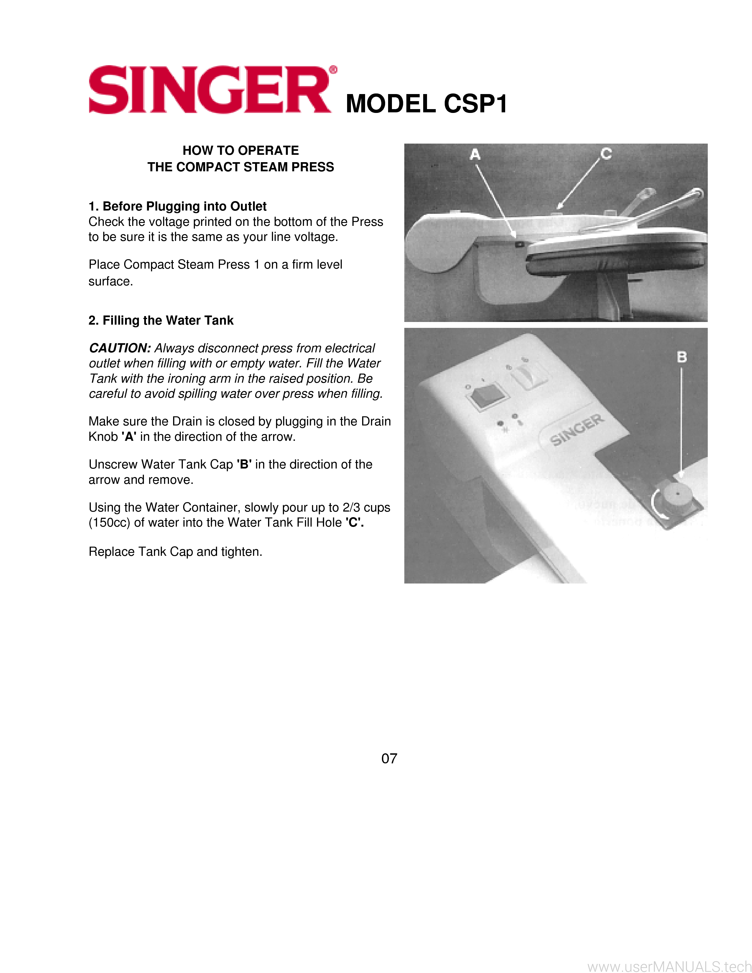 Singer Csp 1 Manual