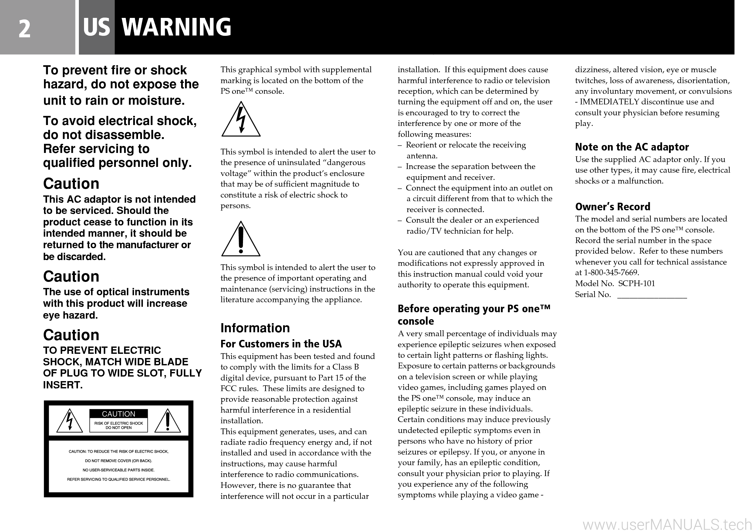 Sony Playstation 1 Instruction Manual