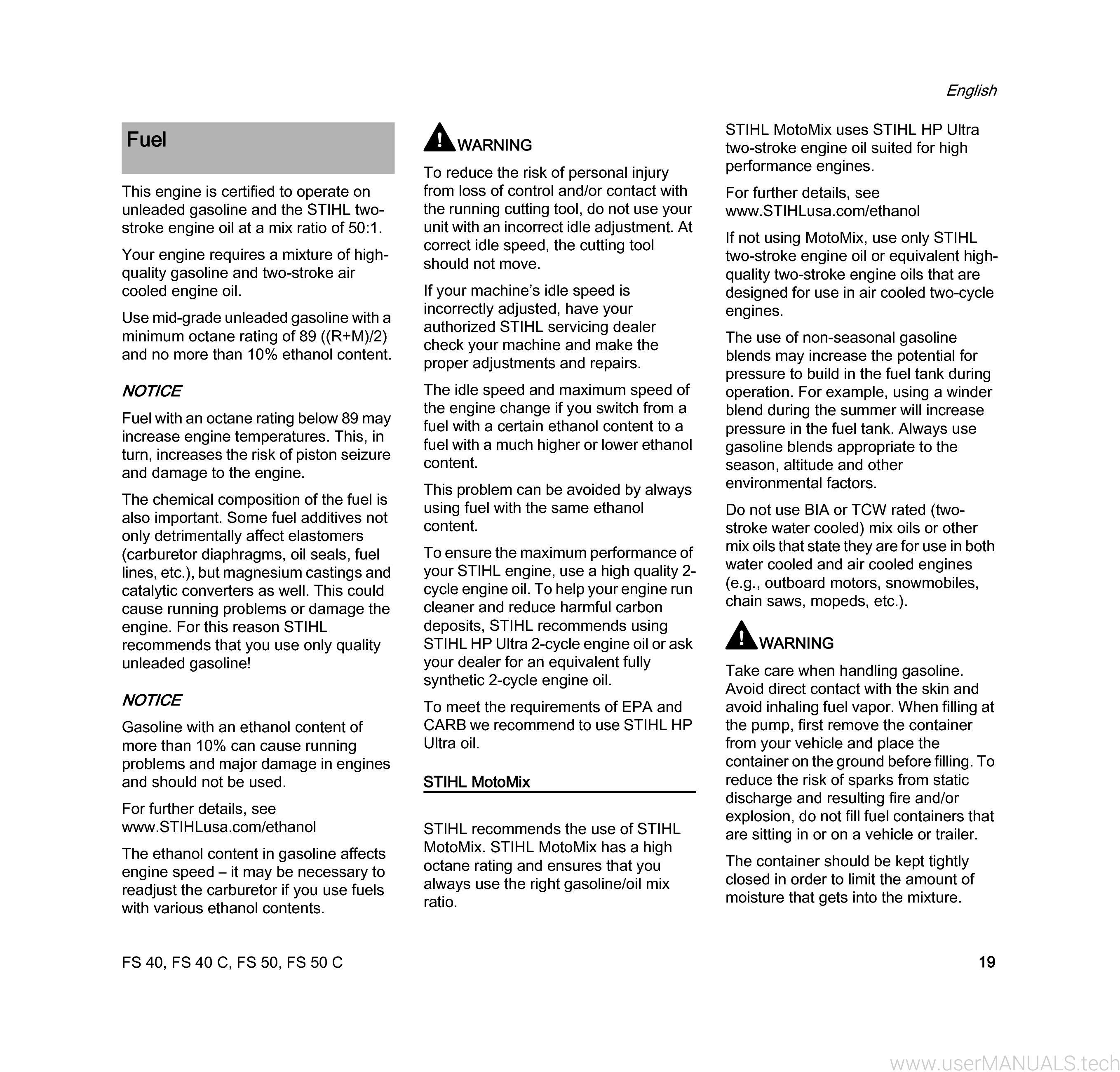 STIHL Fs 40 C Owners Manual, Page 3
