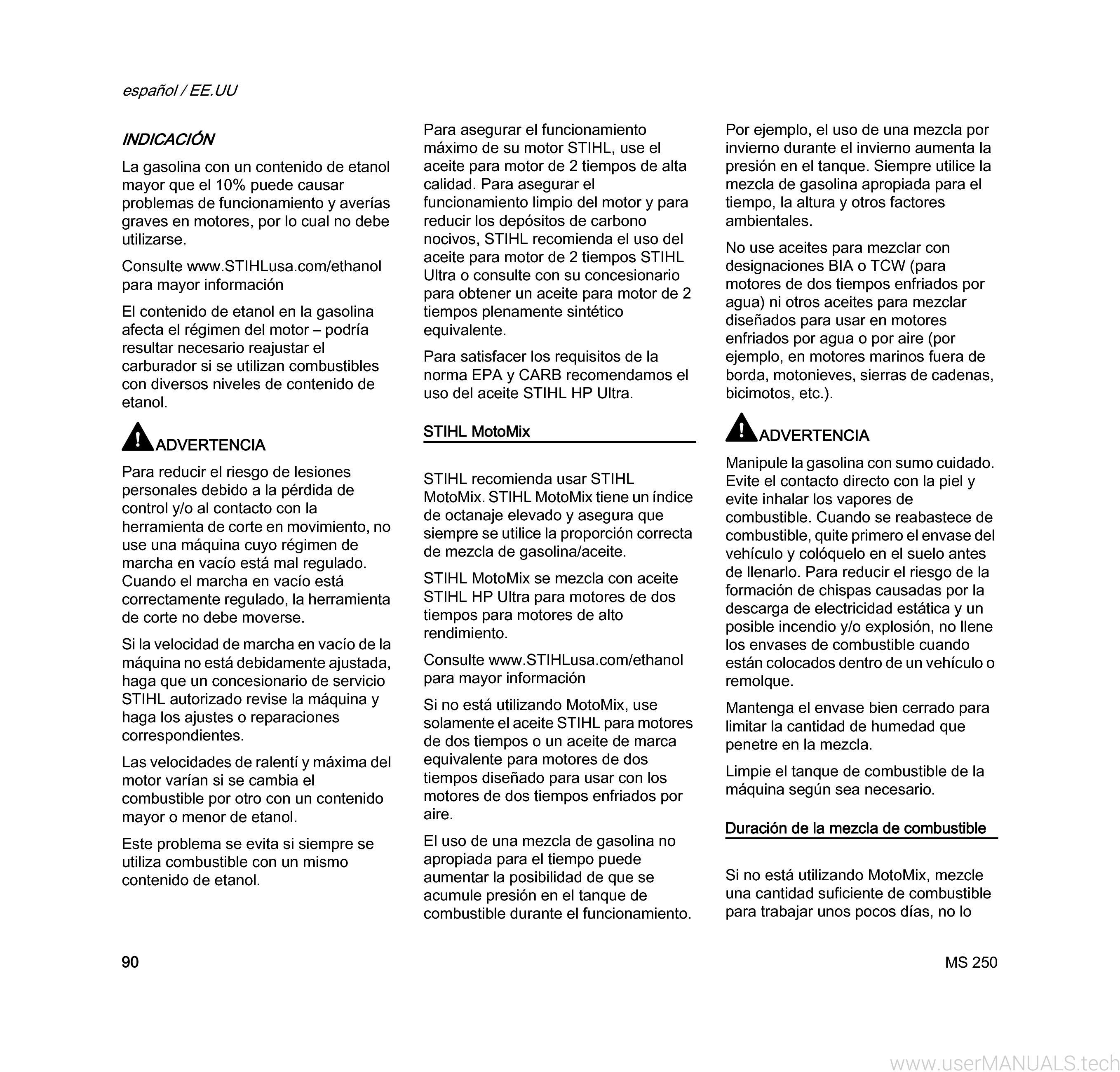 Stihl Ms 250 C Manual, Page 10
