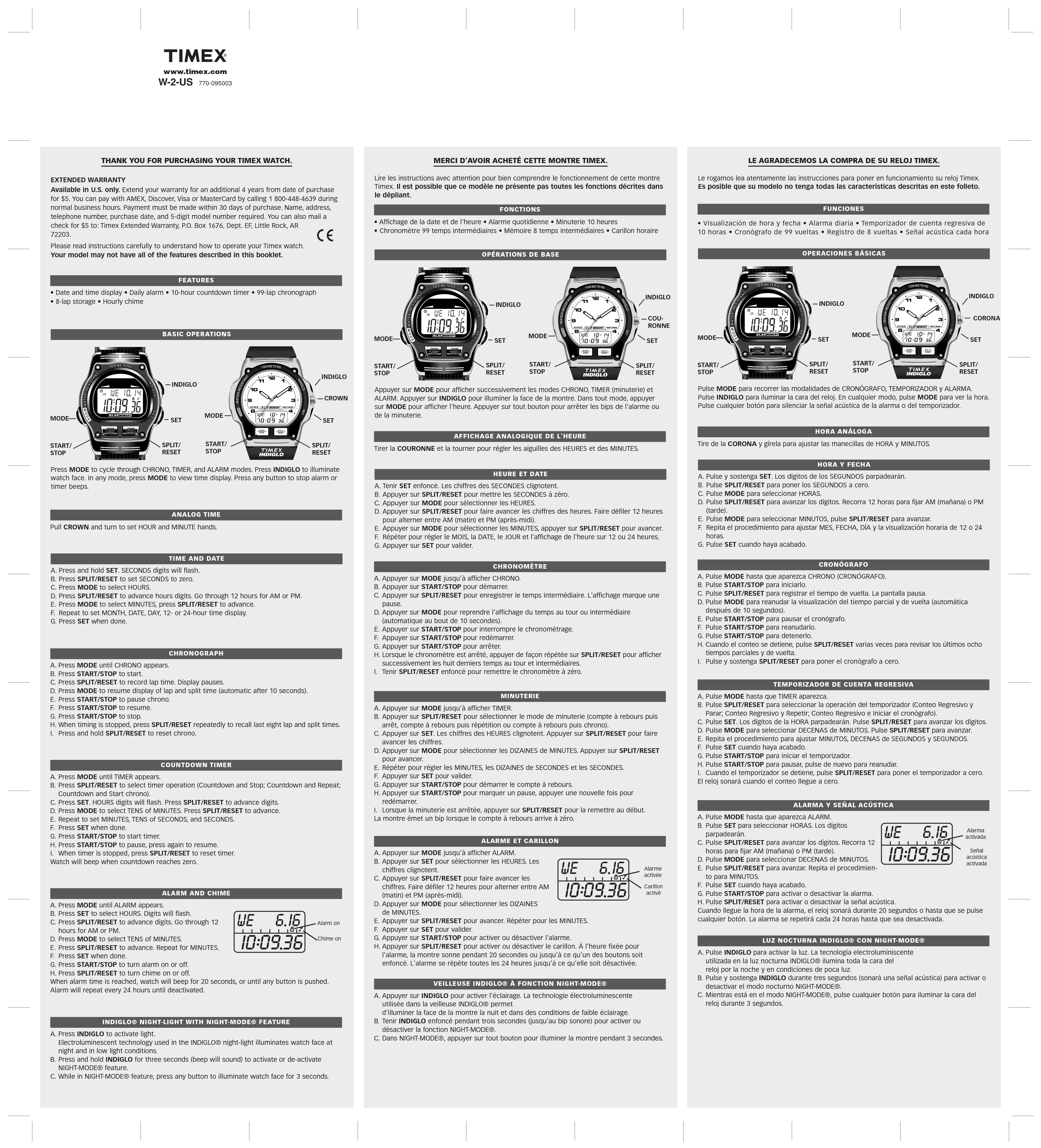 timex ironman watch instructions changing time
