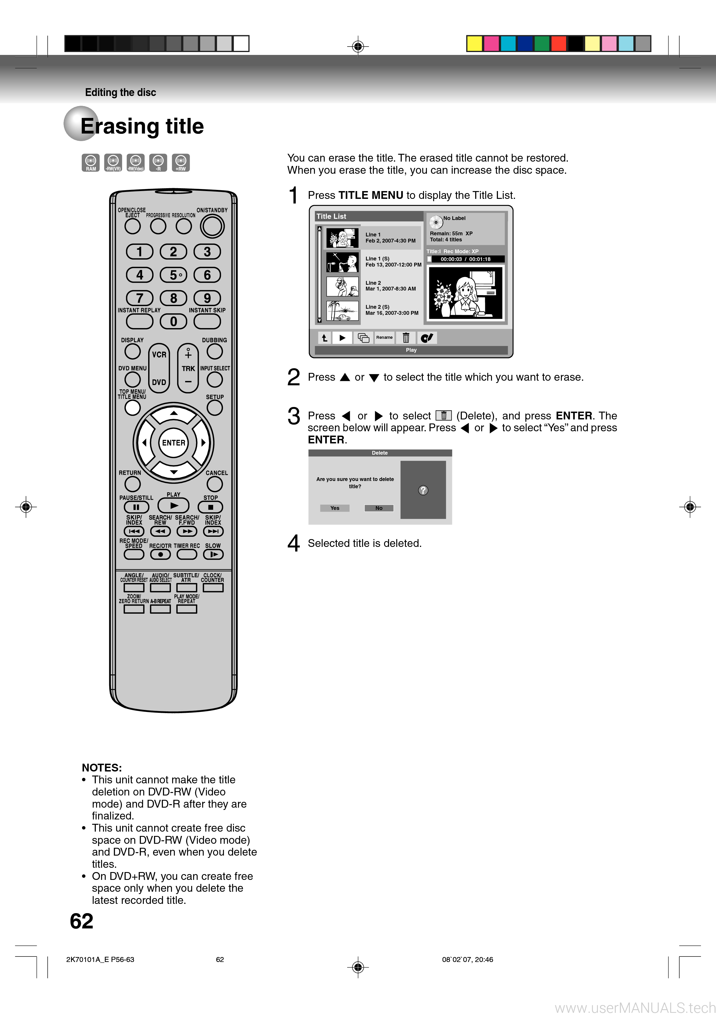 Toshiba D-vr600ku Manual, Page: 7