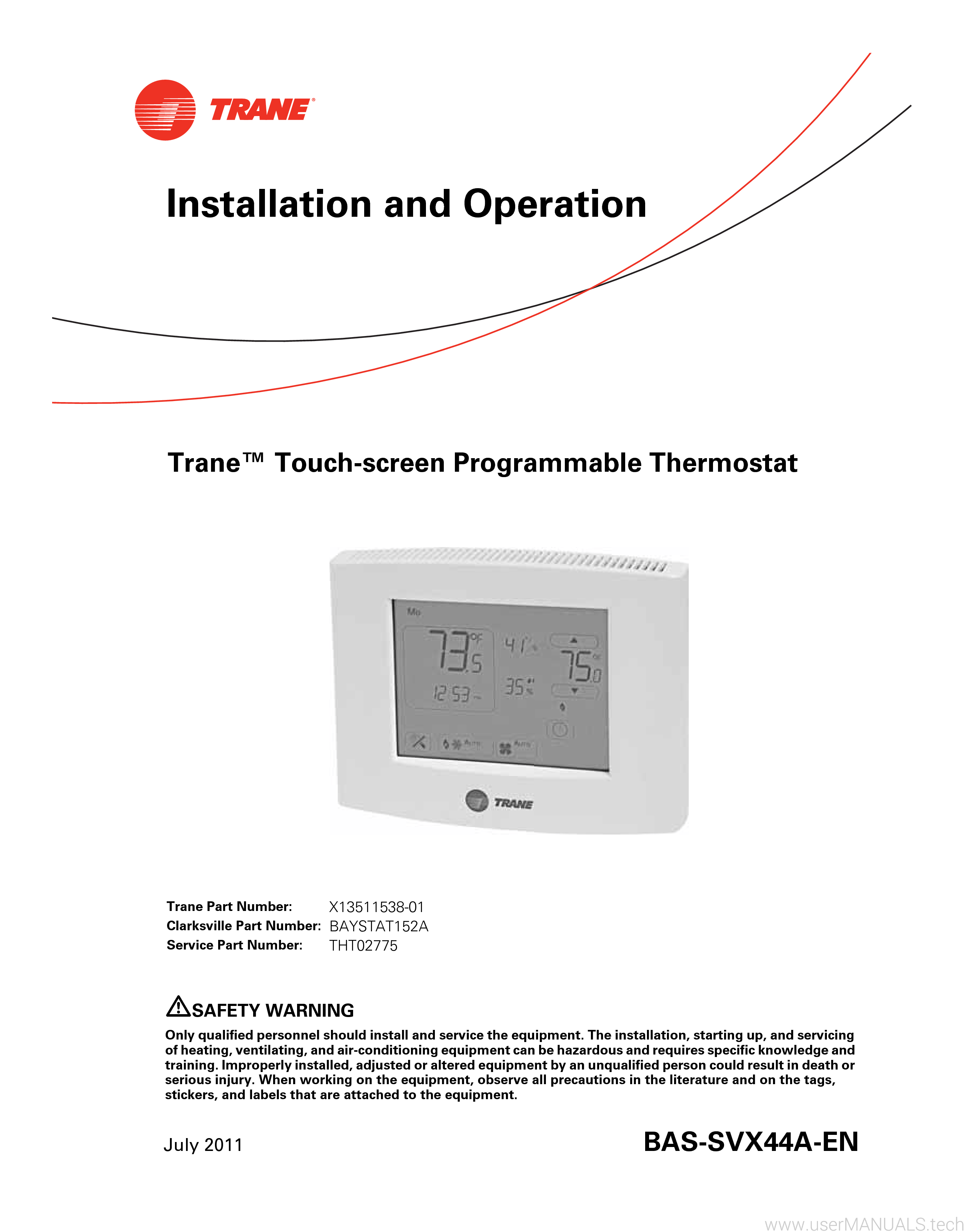 user manual trane thermostat manual