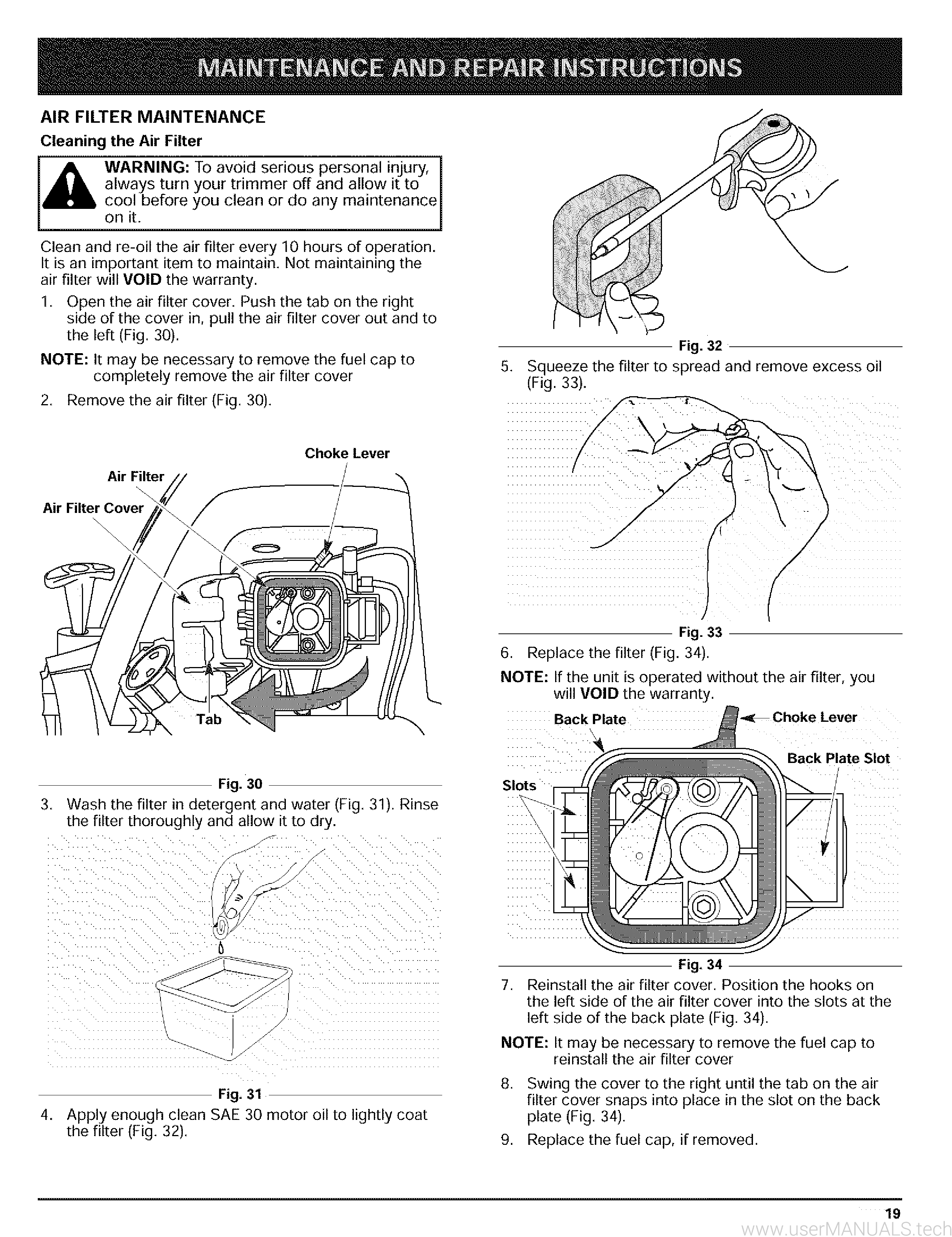 TroyBilt 4 Cycle Trimmer Repair Manual, Page 2