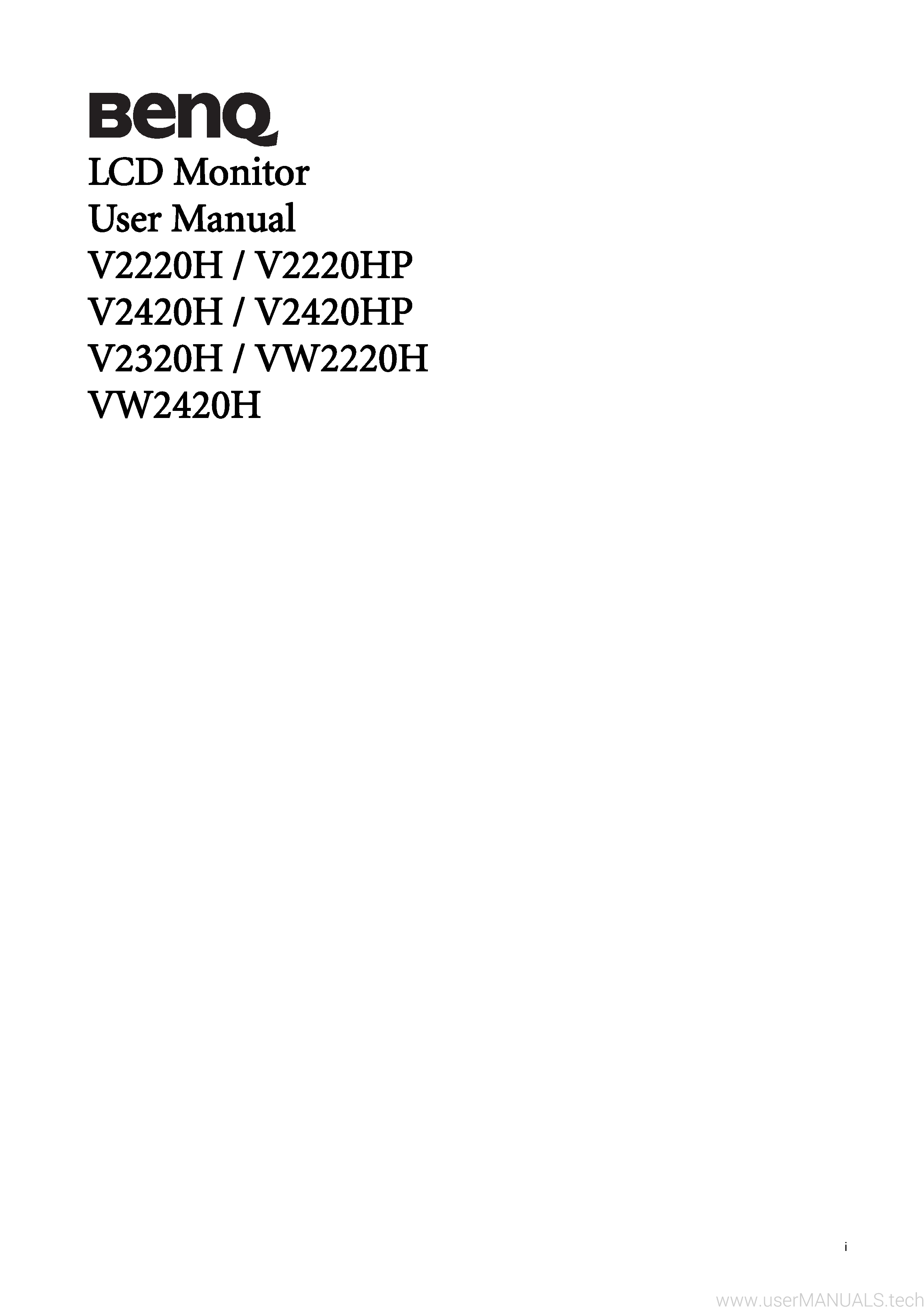 BenQ V2420h User Manual