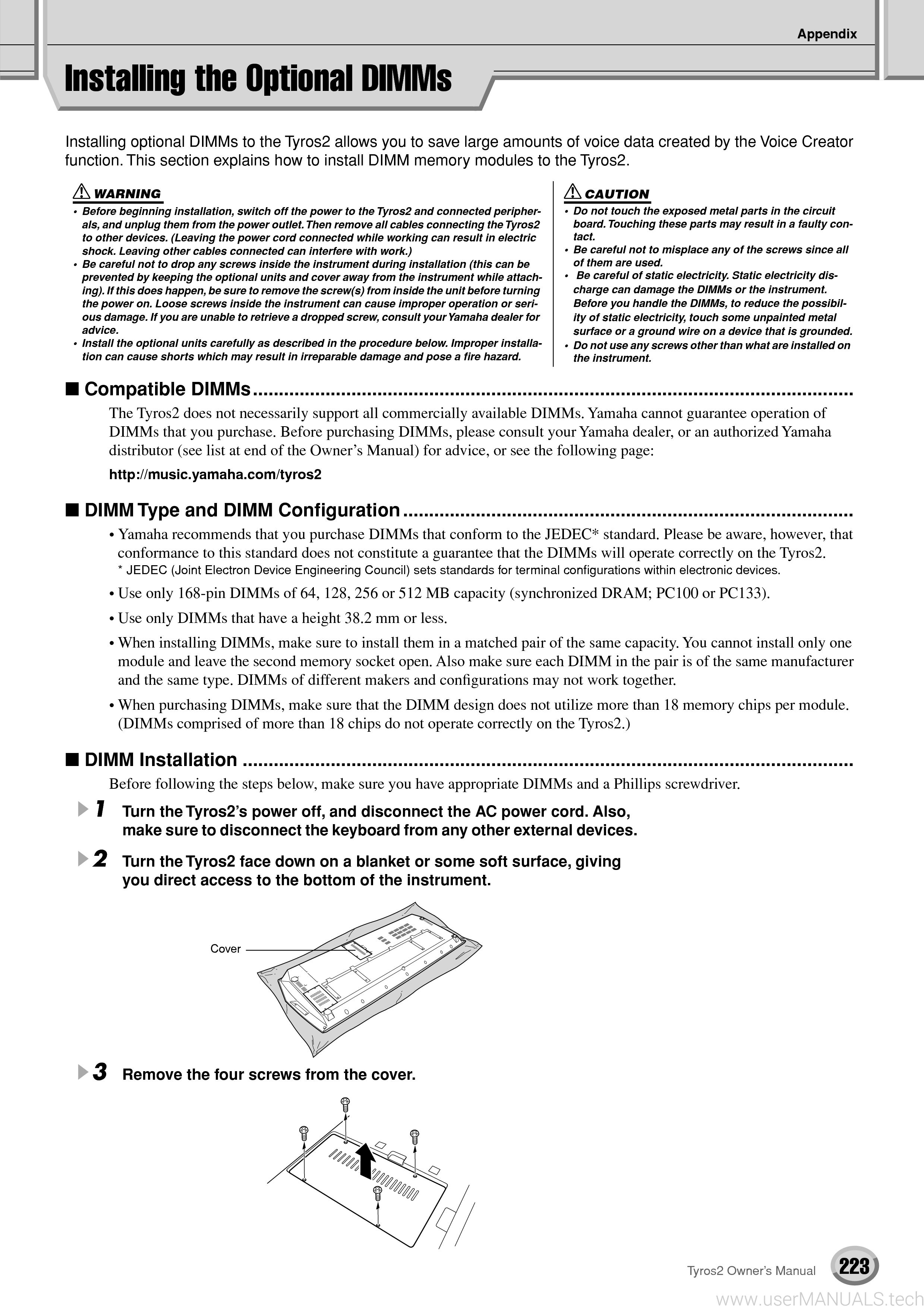 Yamaha Tyros 2 Manual, Page: 23