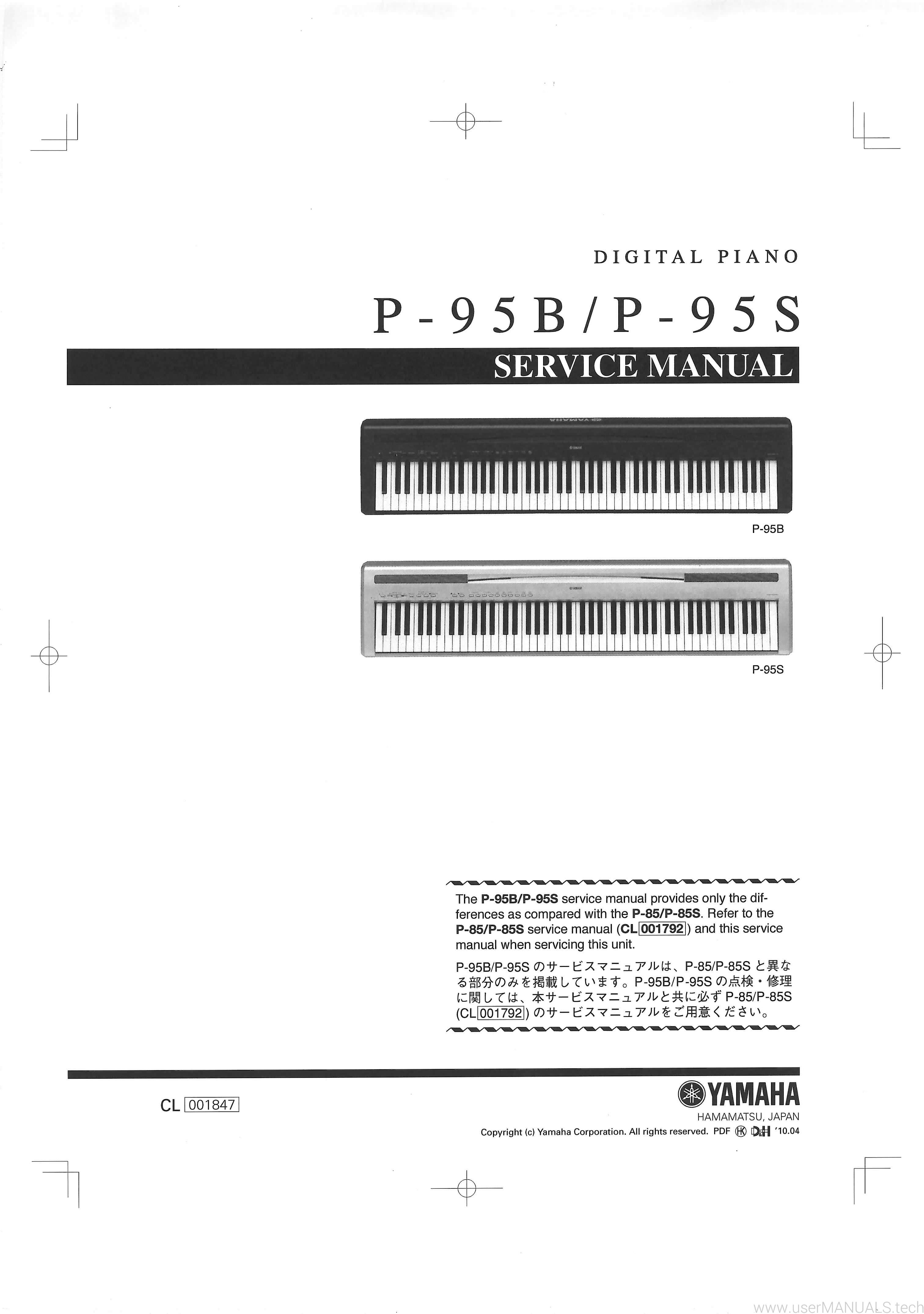 Yamaha P 95 Service Manual