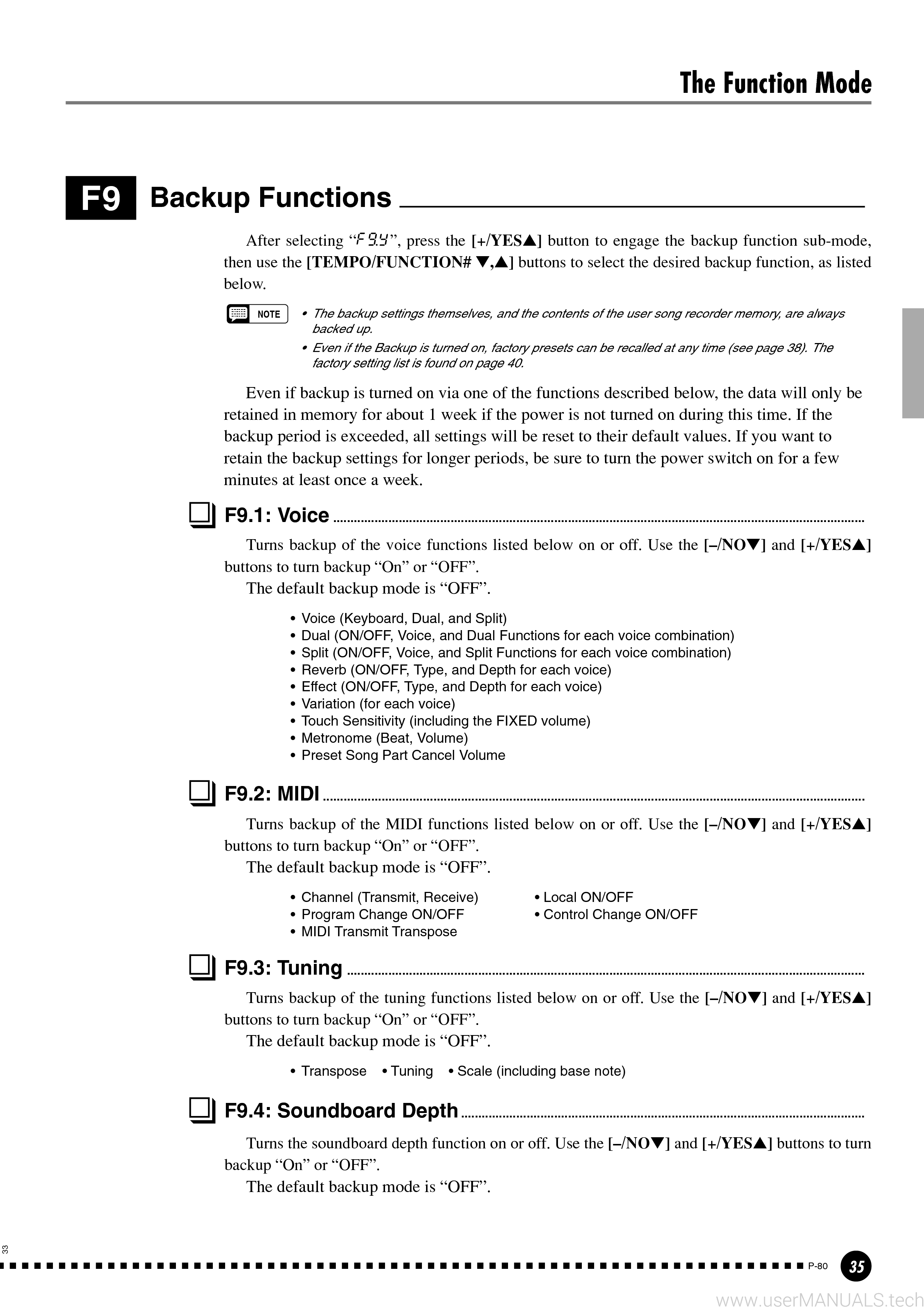 Yamaha P80 Owners Manual, Page: 4