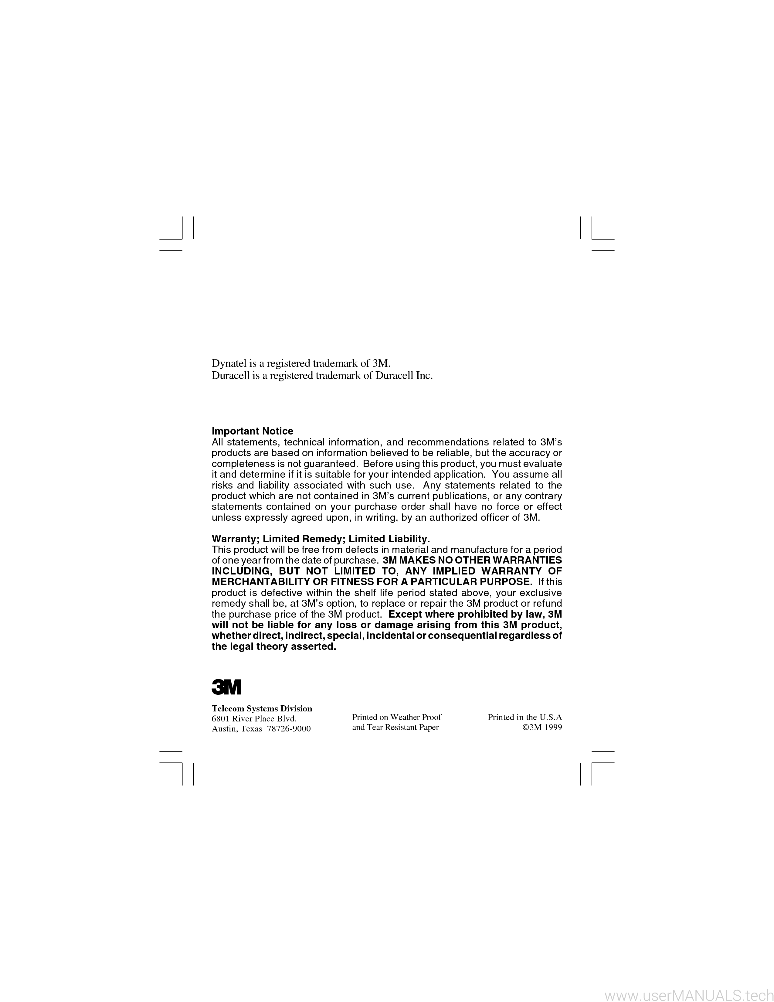 3M Dynatel 2273 Advanced Cable and Fault Locator User Manual, Page: 3