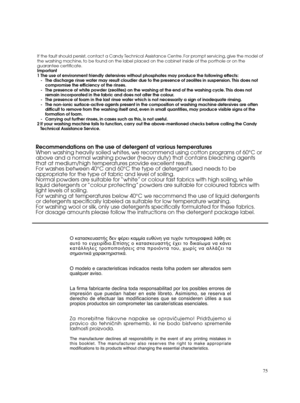 Page 7575& 

	
	  5 

 9
 7
  7
5 
 	

  7.!	
  

	
	   

 
 


 	 	
 
 ,  
 
 
	

 


	.
O modelo e caracteristicas indicados nesta folha podem ser alterados sem
qualquer aviso.
La firma fabricante declina toda responsabilitad por los posibles errores de
impresión que puedan haber en este libreto. Asimismo, se reserva el
derecho de efectuar las modificaciones que se...