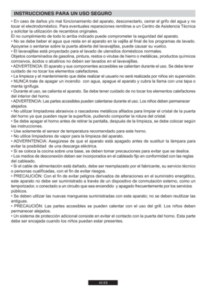 Page 43INSTRUCCIONES PARA UN USO SEGURO
43 ES
?
