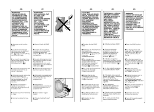 Page 40OPOZORILO: V STROJU NE SU·ITE VOLNENIHOBLAâIL ALI KOSOV SPOSEBNIMI VLOÎKI(NPR. ODEJ,PODLOÎENIHANORAKOV IPD.) INOBâUTLJIVIH OBLAâILPRI SU·ENJU OBLAâILIZDELANIH IZ TKANIN(DRIP/DRY)  "OPERI INNOSI"  PA VLOÎITE VSTROJ MANJ·OKOLIâINO PERILA, SâIMER BOSTEZMANJ·ALI MOÎNOSTMEâKANJA OBLAâIL. ●  Pritisnite na tipko START. ●  Gumb za izbiranje programov se medpotekom programa nepremika in ostane dokonca programa nasimbolu                  . ●  Indikator programa su‰enja bo osvetljen, doklerse ne zaãne faza...