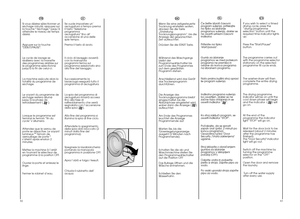 Page 42âe Ïelite izbrati ãasovni program su‰enja, pritiskajtena tipko za izbiranjeprogramov su‰enja, dokler sene osvetli ustrezni ãasovniindikator. Pritisnite na tipko "start/pavza". Gumb za izbiranje programov se med potekomprograma ne premika inostane do konca programana izbranem programu. Nato pralno/su‰ilni stroj opravi ‰e program su‰enja. Indikator programa su‰enja bo osvetljen, dokler se nezaãne faza ohlajanja in seosvetli indikator “     ”. Ko stroj zakljuãi program, se osvetli indikator...