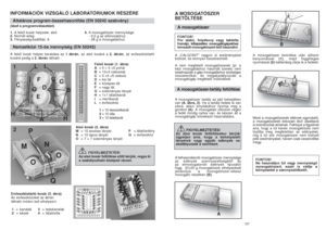 Page 64A MOSOGATÓSZER 
BETÖLTÉSEA mosogatószerFONTOS!
Por alakú, folyékony vagy tabletta
formájú, kifejezetten mosogatógépekhez
tervezett mosogatószert kell használni.
A „CALGONIT” nagyon jó eredményeket
biztosít, és könnyen beszerezhetŒ.
A nem megfelelŒ mosogatószerek (pl. a
kézi mosogatáshoz használt szerek) nem
tartalmazzák a gépi mosogatáshoz szükséges
összetevŒket, és megakadályozzák a
mosogatógép megfelelŒ mıködését.A mosogatószer-tartály feltöltéseA mosogatószer tartály az ajtó belsejében
van (A. ábra,...