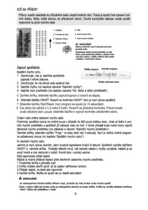 Page 10 5  Zav řete dvířka, stiskněte tlačítko zapnutí/vypnutí a rozsvítí se displej. 
7  Stiskn ěte tlačítko Start/Reset, mycí program se spustí po 10 sekundách.
8  Čas startu lze odložit o 3, 6 nebo 9 hodin. Rozsvítí se příslušná kontrolka. Pokud chcete   
stiskn ěte tlačítko k vypnutí kontrolky odloženého startu.
zrušit odložený start, pouze 
 