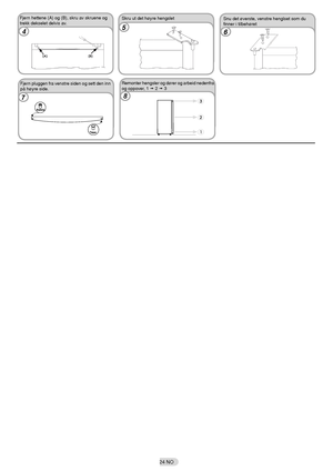 Page 2524 NO
Fjern hettene (A) og (B), skru av skruene og 
trekk dekselet delvis av. Skru ut det høyre hengslet
5
Snu det øverste, venstre henglset som du 
ﬁnner i tilbehøret
Fjern pluggen fra venstre siden og sett den inn 
på høyre side.Remonter hengsler og dører og arbeid nedenfra 
og oppover, 1  2  3
46
78
 
 