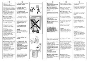 Page 712
13
EN
● Do not use adaptors or
multiple plugs.● Do not allow the appliance
to be used by children or the
incompetent without due
supervision.● Do not pull the mains lead
or the appliance itself to
remove the plug from the
socket.● Do not leave the
appliance exposed to
atmospheric agents (rain, sun
etc.)● In the case of removal,
never lift the appliance by
the knobs or detersive
drawer.● During transportation 
do not lean the door against
the trolley.
Important!
When the appliance
location is on carpet...